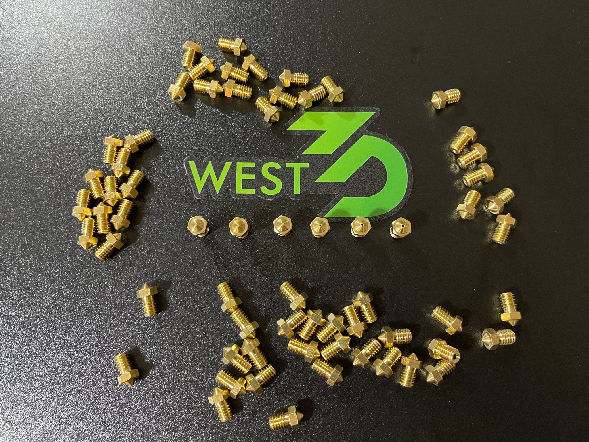 V6 Brass Nozzles (.2mm .3mm .4mm .6mm .8mm 1mm) - West3D Printing - NA