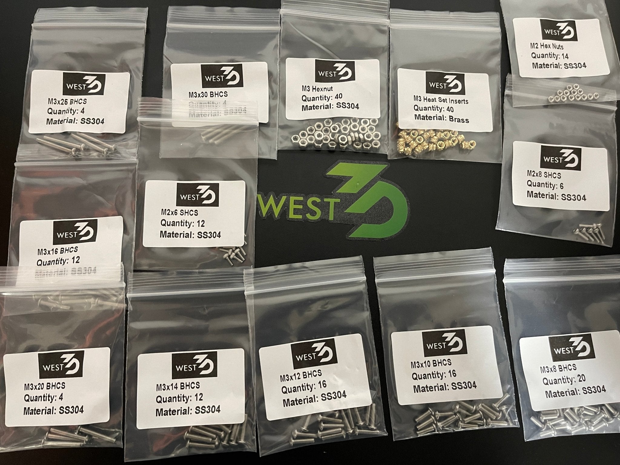 West3D BDF Stainless Steel Fastener Kit for Tri-Zero - West3D Printing - West3D Printing