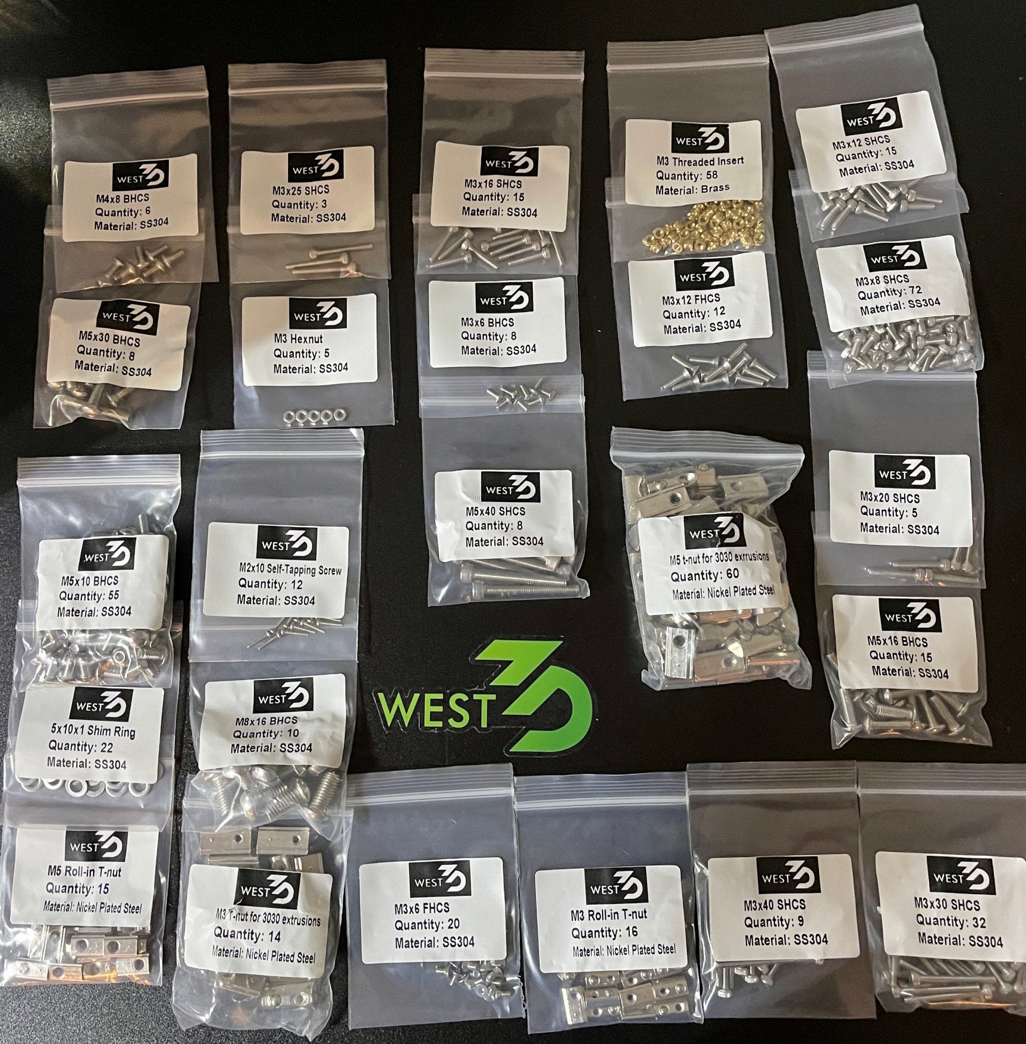 West3D Stainless Steel Fastener Kit for Voron Switchwire (BDF) - West3D Printing - West3D Printing
