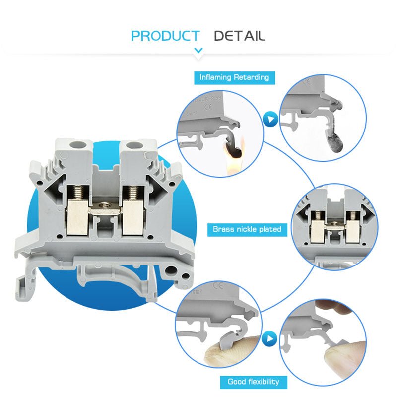 Wire Din Rail Terminal Block x1 Wire Cable Connectors - West3D Printing - Wonkedo Contact