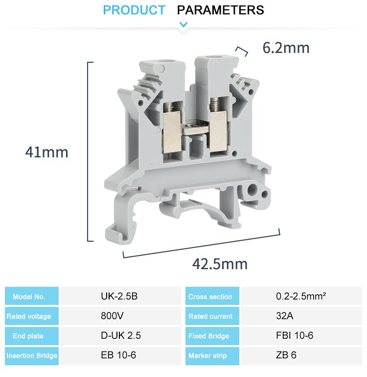 Wire Din Rail Terminal Block x1 Wire Cable Connectors - West3D Printing - Wonkedo Contact