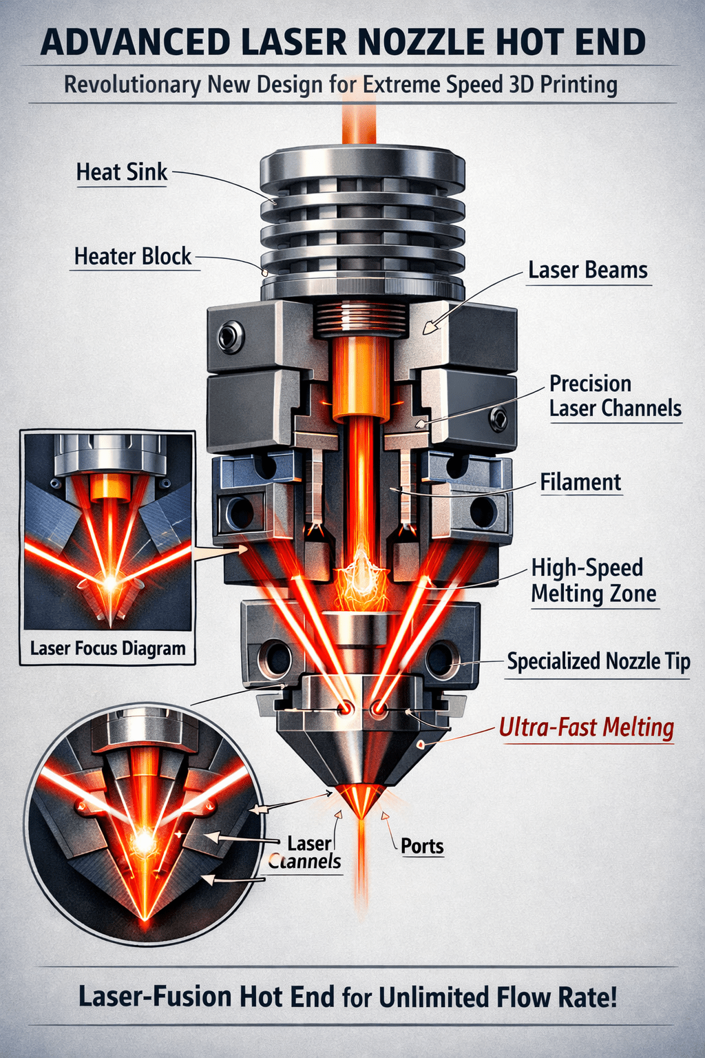 Laser-Fusion Hot End Redefines 3D Printing Speeds with Near-Limitless Flow Rate - West3D 3D Printing Supplies