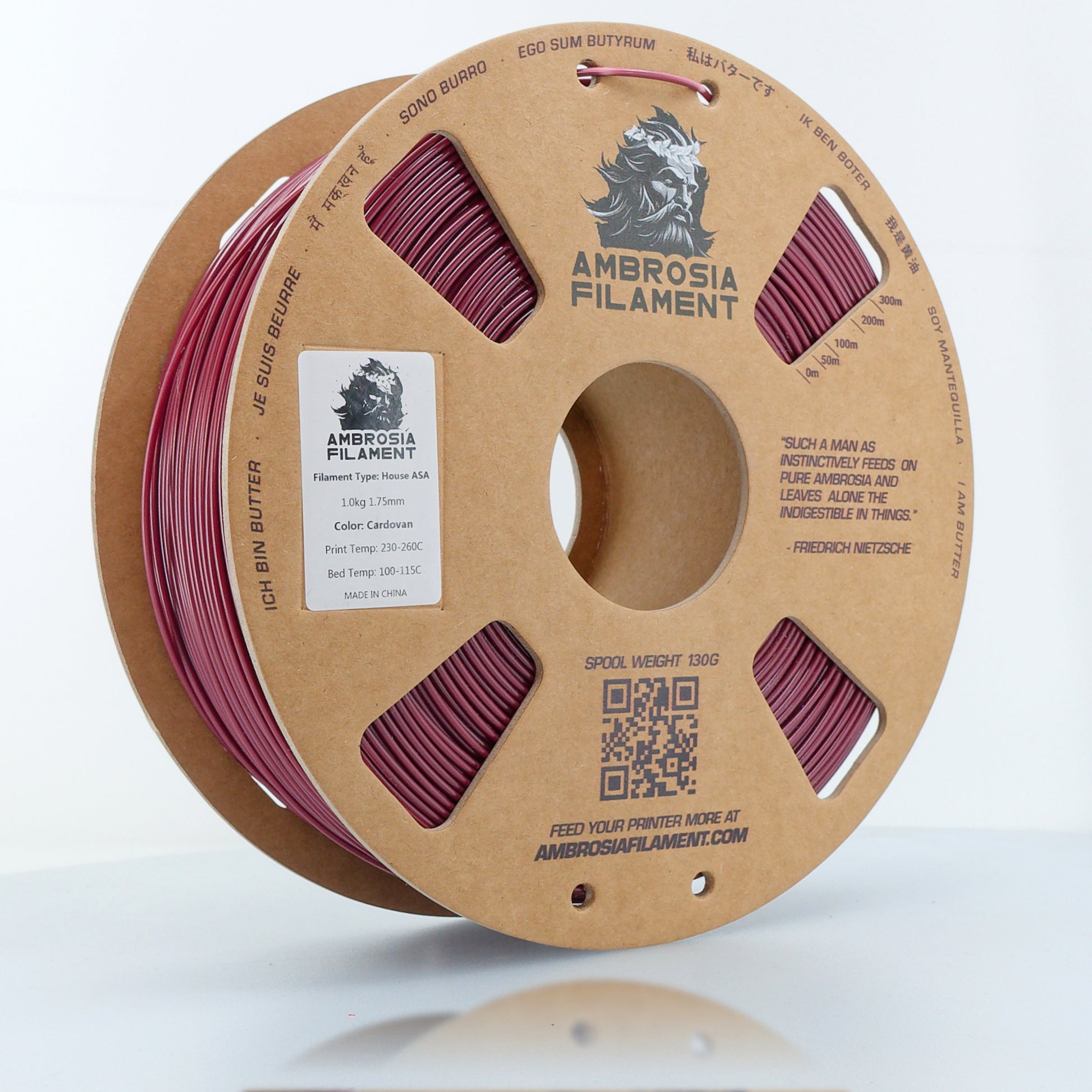 AMBROSIA ASA Filament of the Gods - 1KG Bambu AMS Friendly Cardboard Spools Premium 3D Printing Filament House ASA - West3D 3D Printing Supplies - AMBROSIA FILAMENT