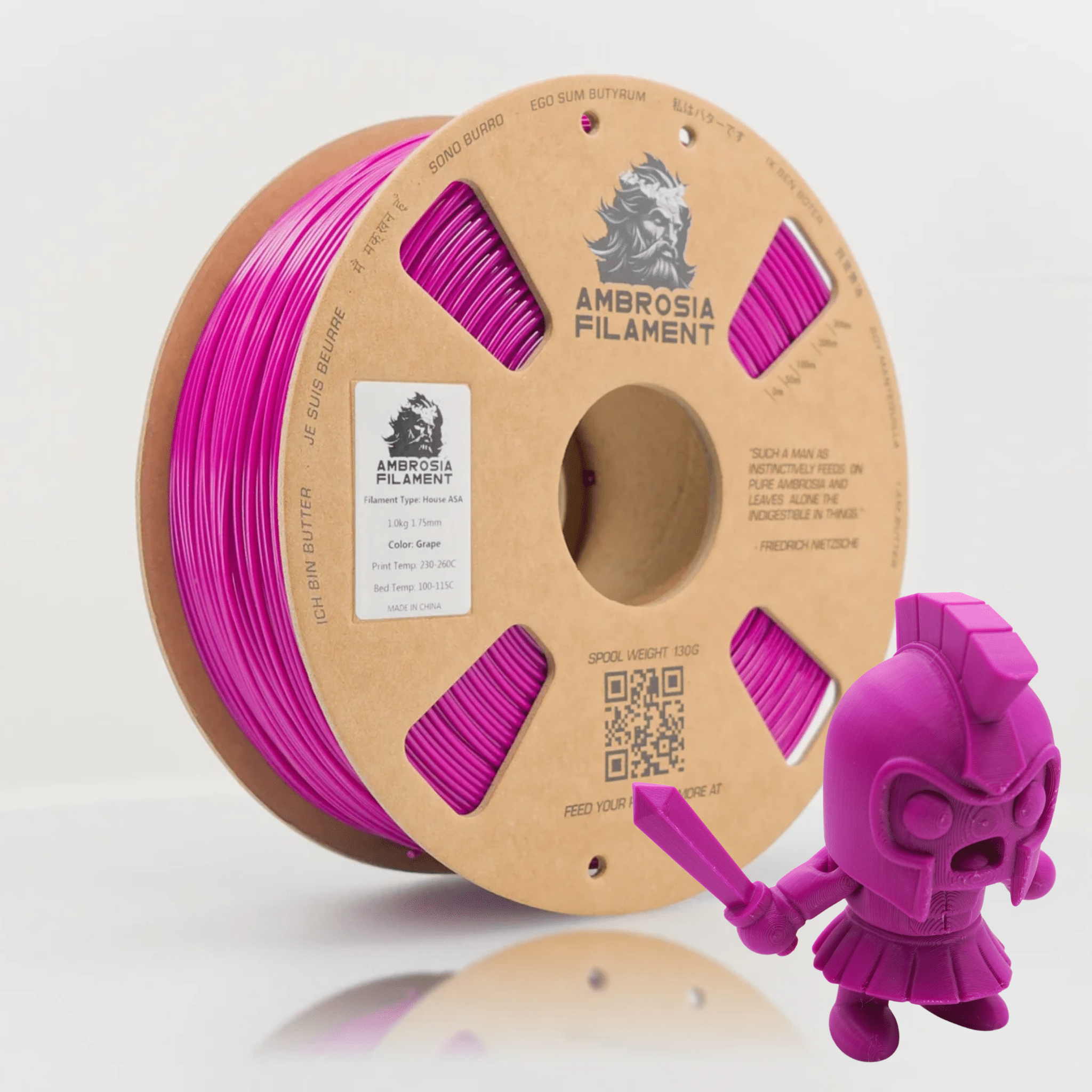 AMBROSIA ASA Filament of the Gods - 1KG Bambu AMS Friendly Cardboard Spools Premium 3D Printing Filament House ASA - West3D 3D Printing Supplies - AMBROSIA FILAMENT