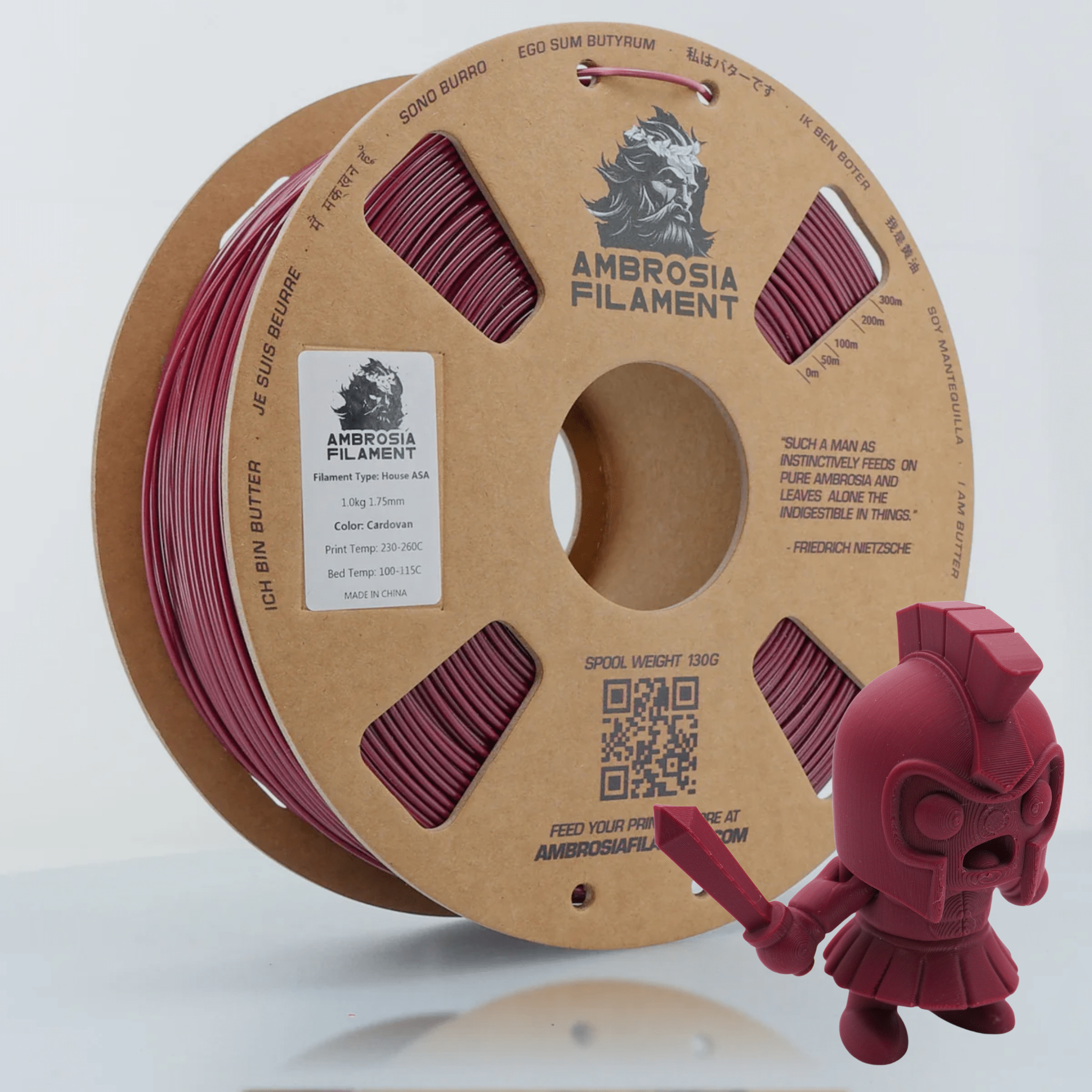 AMBROSIA ASA Filament of the Gods - 1KG Bambu AMS Friendly Cardboard Spools Premium 3D Printing Filament House ASA - West3D 3D Printing Supplies - AMBROSIA FILAMENT