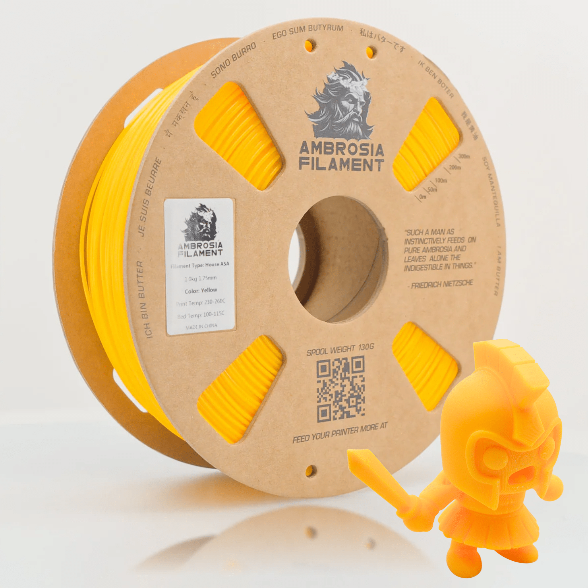 AMBROSIA ASA Filament of the Gods - 1KG Bambu AMS Friendly Cardboard Spools Premium 3D Printing Filament House ASA - West3D 3D Printing Supplies - AMBROSIA FILAMENT