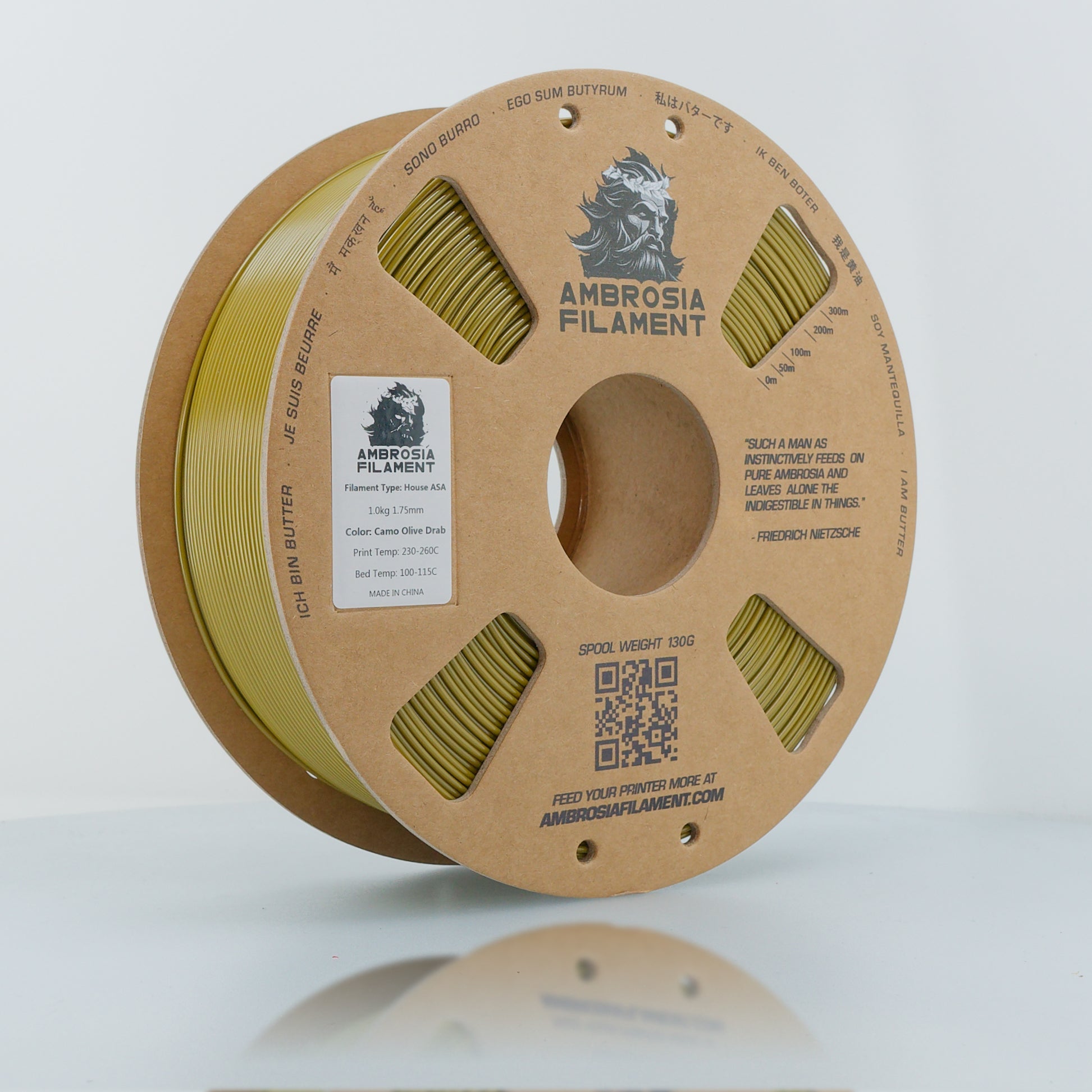 AMBROSIA ASA Filament of the Gods - 1KG Bambu AMS Friendly Cardboard Spools Premium 3D Printing Filament House ASA - West3D 3D Printing Supplies - AMBROSIA FILAMENT