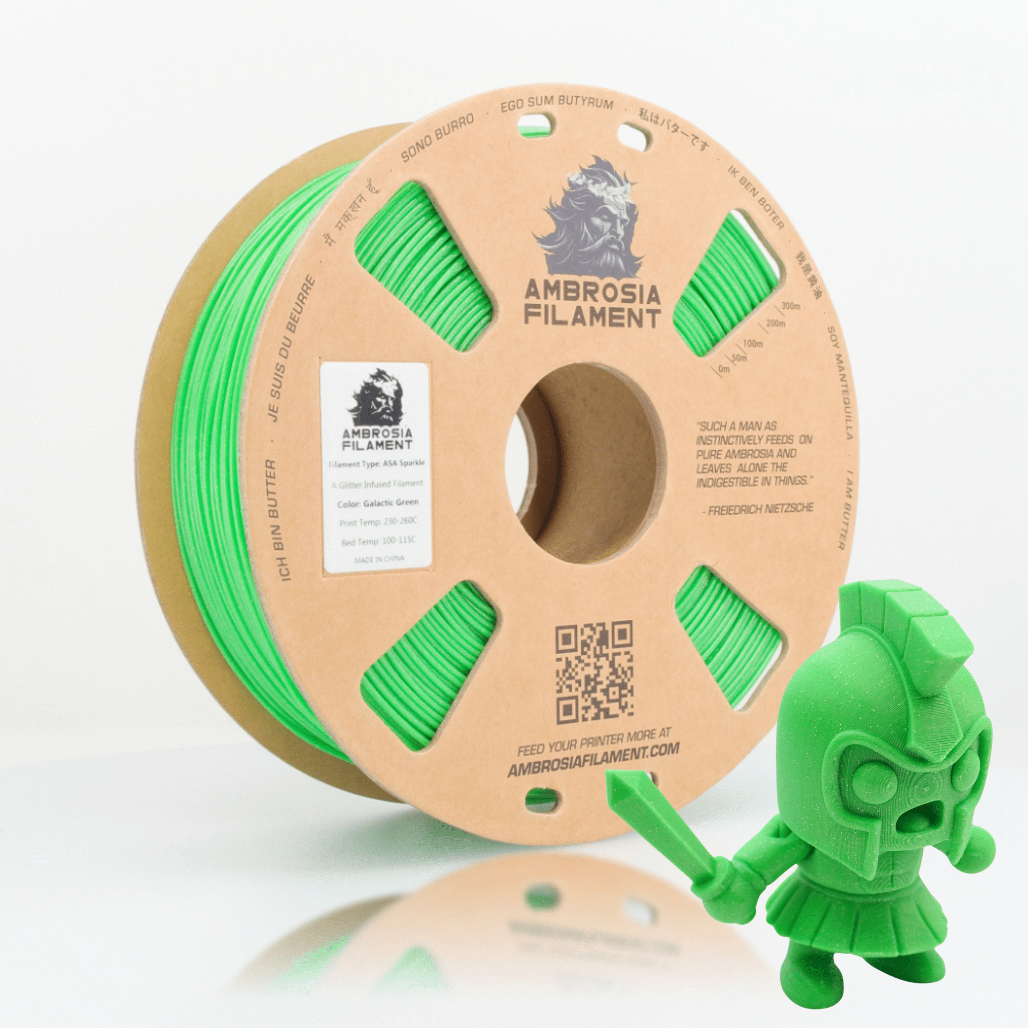 AMBROSIA ASA Galactic Filament of the Gods (Glitter / Sparkle) - 1KG Bambu AMS Friendly Cardboard Spools Premium 3D Printing Filament - West3D 3D Printing Supplies - AMBROSIA FILAMENT