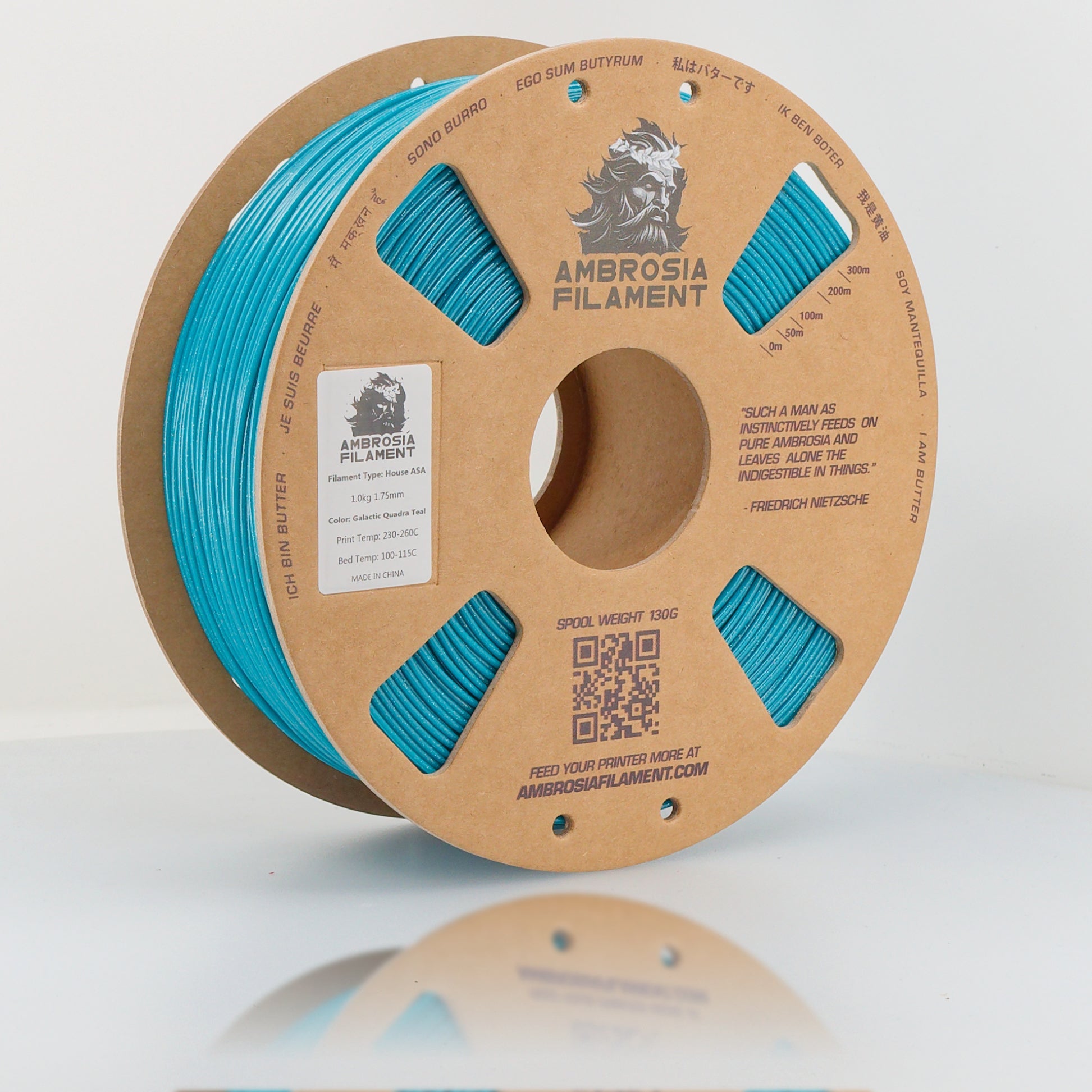 AMBROSIA ASA Galactic Filament of the Gods (Glitter / Sparkle) - 1KG Bambu AMS Friendly Cardboard Spools Premium 3D Printing Filament - West3D 3D Printing Supplies - AMBROSIA FILAMENT