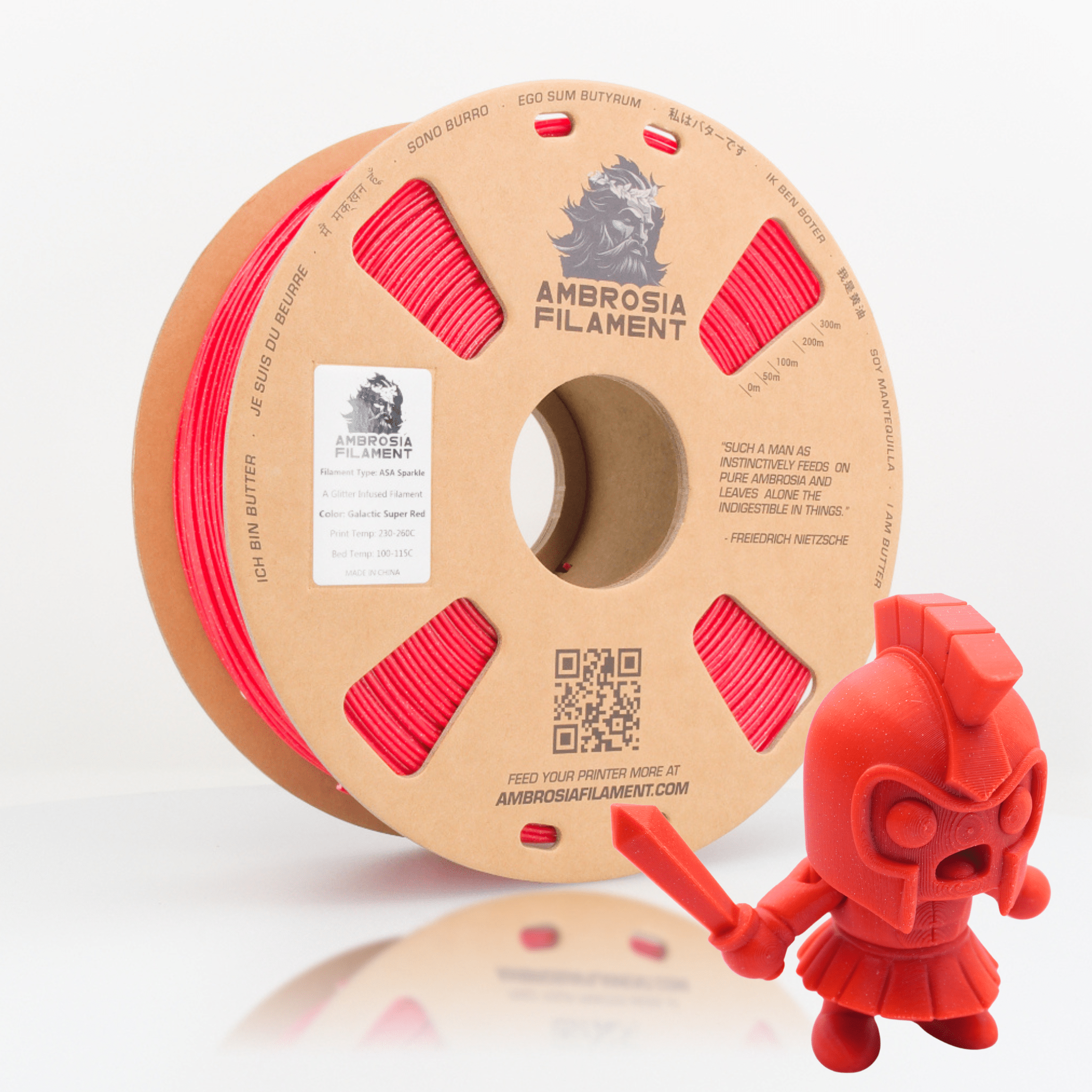 AMBROSIA ASA Galactic Filament of the Gods (Glitter / Sparkle) - 1KG Bambu AMS Friendly Cardboard Spools Premium 3D Printing Filament - West3D 3D Printing Supplies - AMBROSIA FILAMENT