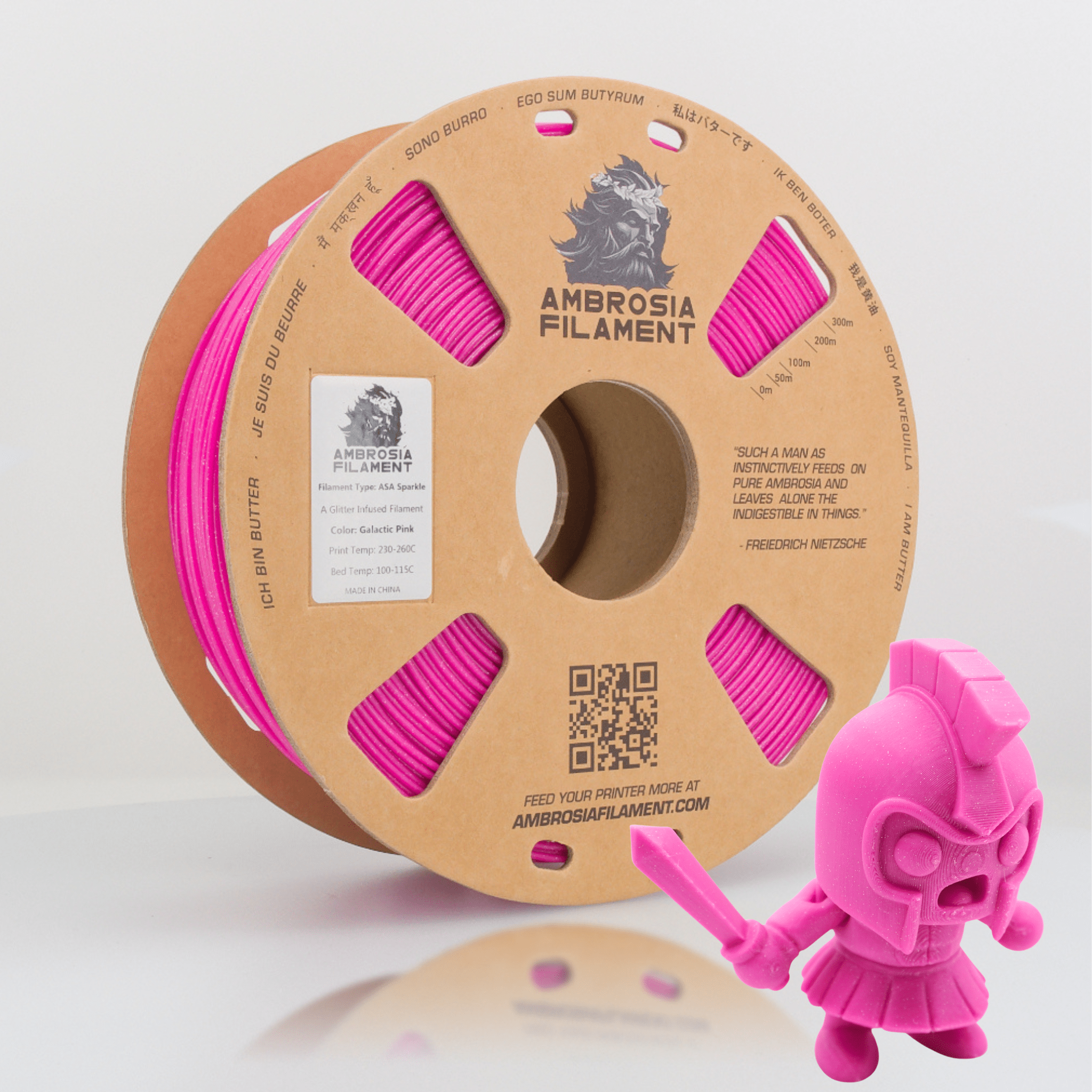 AMBROSIA ASA Galactic Filament of the Gods (Glitter / Sparkle) - 1KG Bambu AMS Friendly Cardboard Spools Premium 3D Printing Filament - West3D 3D Printing Supplies - AMBROSIA FILAMENT