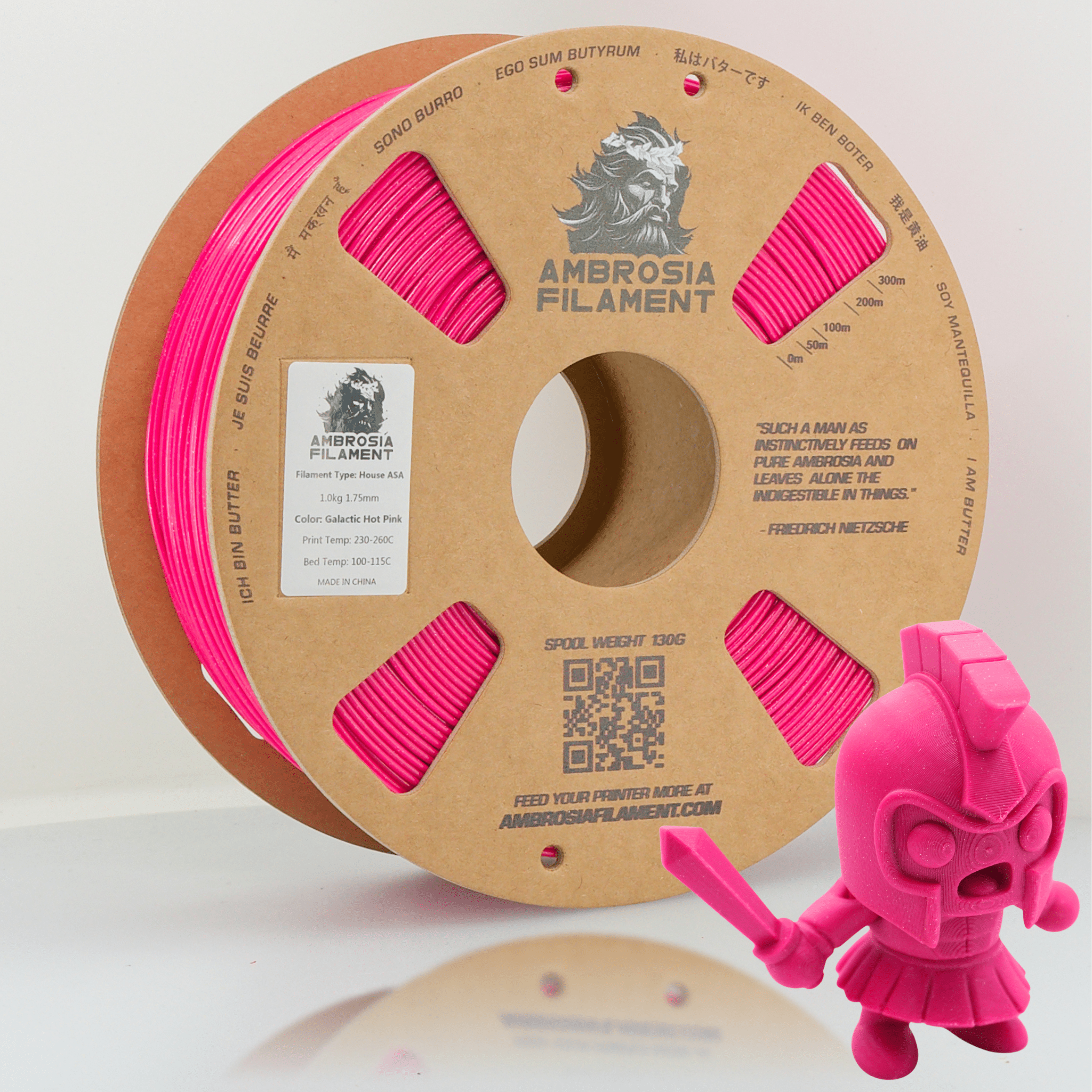 AMBROSIA ASA Galactic Filament of the Gods (Glitter / Sparkle) - 1KG Bambu AMS Friendly Cardboard Spools Premium 3D Printing Filament - West3D 3D Printing Supplies - AMBROSIA FILAMENT