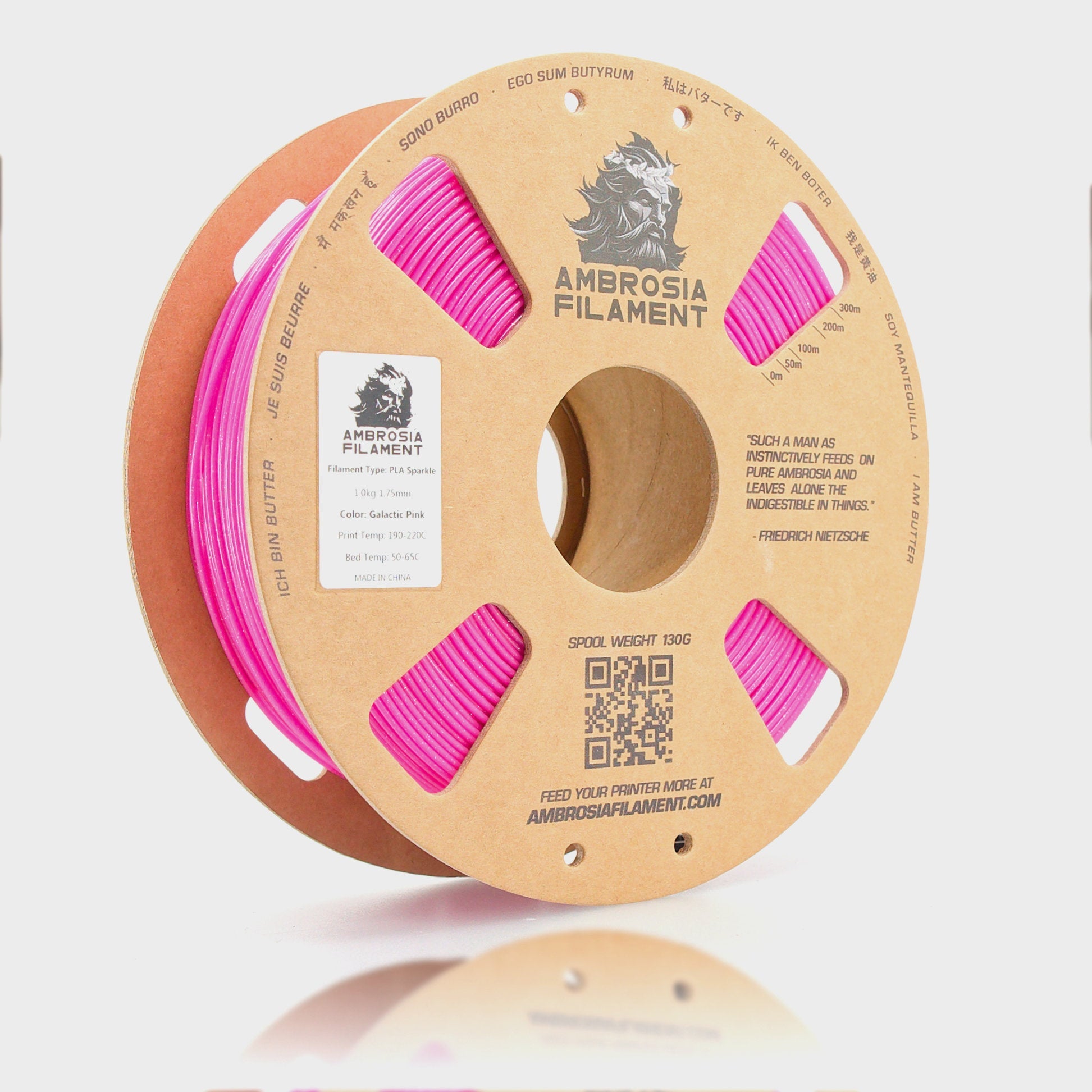 AMBROSIA Galactic (Sparkle) PLA Filament of the Gods - 1KG Bambu AMS Friendly Cardboard Spools Premium 3D Printing Filament - West3D 3D Printing Supplies - AMBROSIA FILAMENT