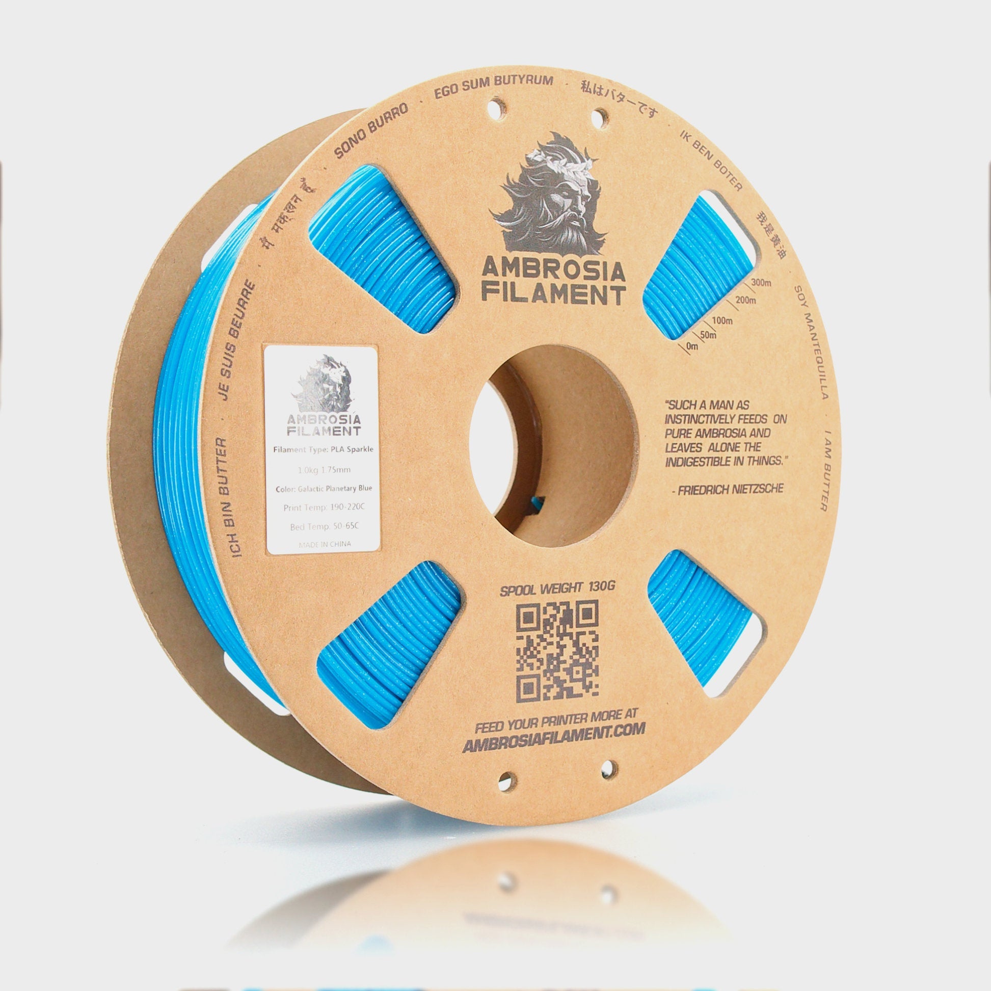 AMBROSIA Galactic (Sparkle) PLA Filament of the Gods - 1KG Bambu AMS Friendly Cardboard Spools Premium 3D Printing Filament - West3D 3D Printing Supplies - AMBROSIA FILAMENT