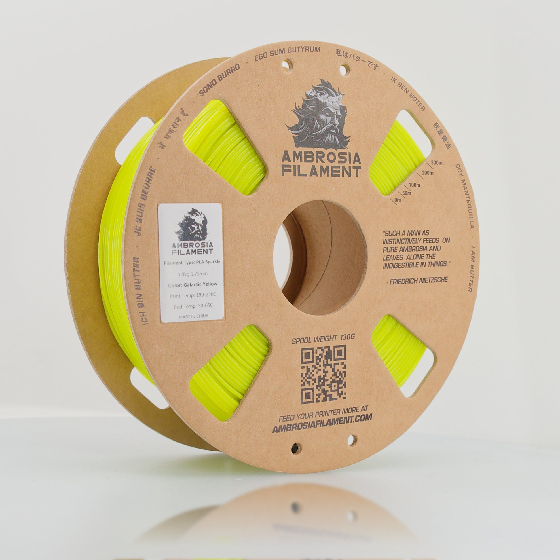 AMBROSIA Galactic (Sparkle) PLA Filament of the Gods - 1KG Bambu AMS Friendly Cardboard Spools Premium 3D Printing Filament - West3D 3D Printing Supplies - AMBROSIA FILAMENT