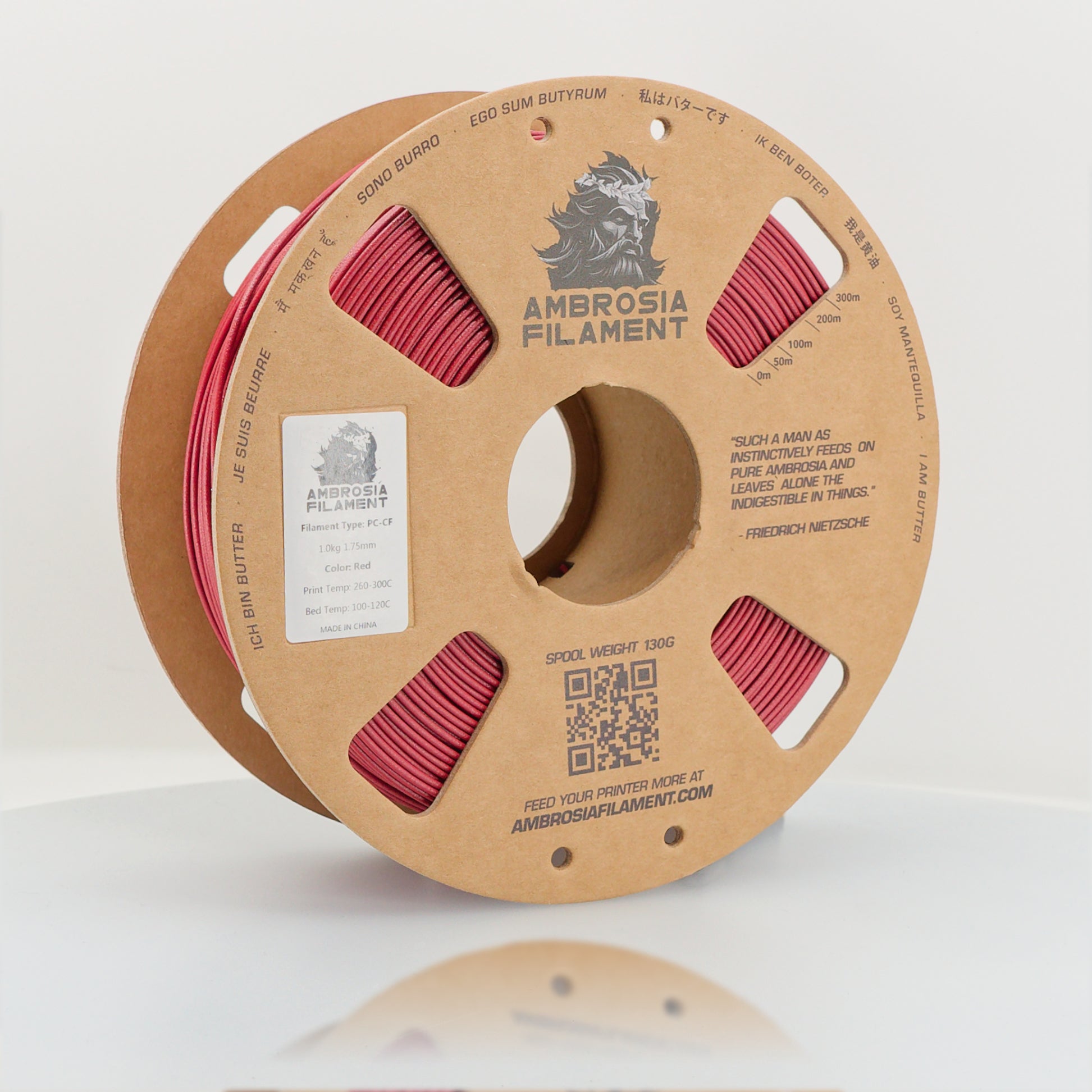 AMBROSIA PC-CF Filament of the Gods - 1KG Bambu AMS Friendly Cardboard