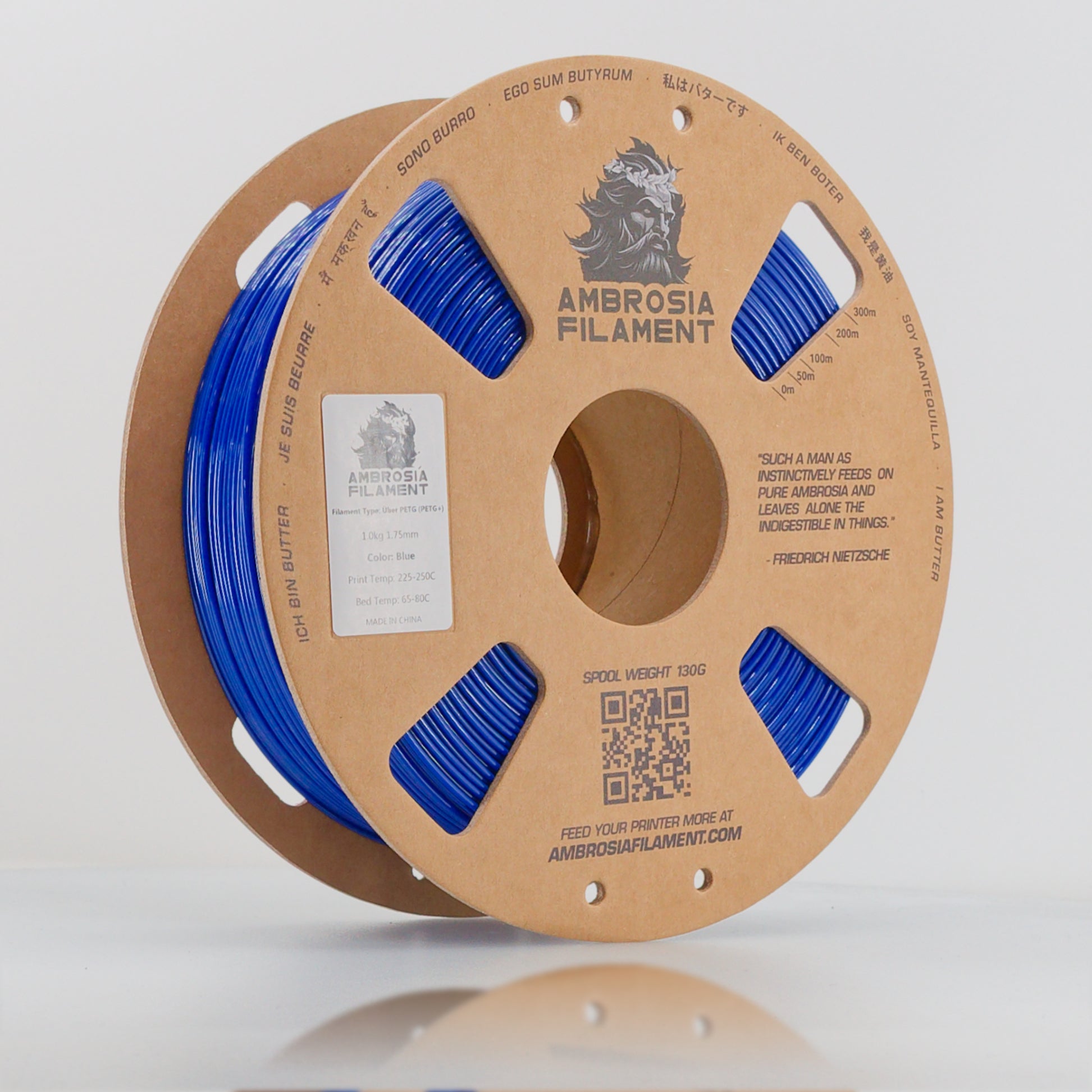 AMBROSIA PETG Filament of the Gods - 1KG Bambu AMS Friendly Cardboard Spools Premium 3D Printing Filament - West3D 3D Printing Supplies - AMBROSIA FILAMENT