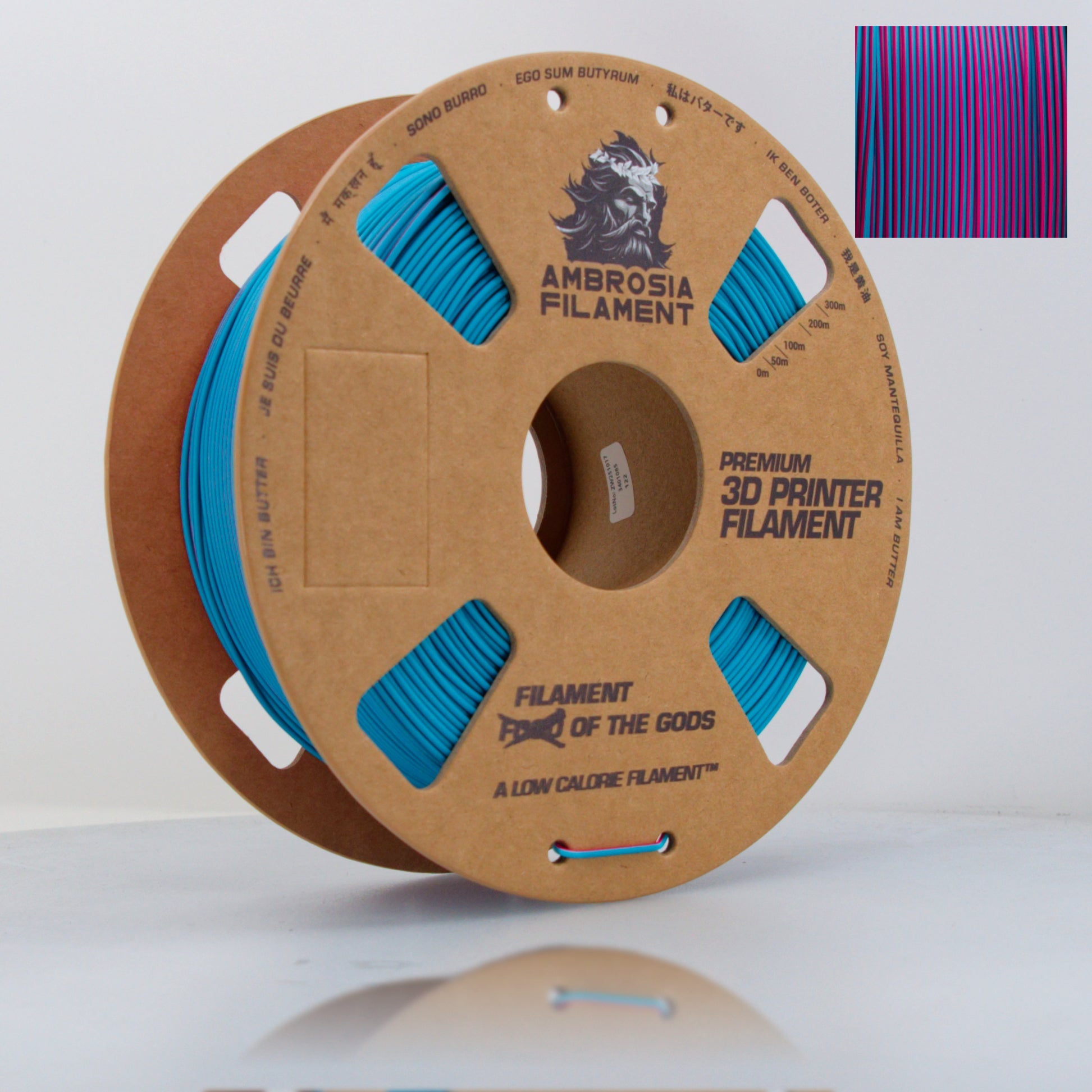 AMBROSIA PLA Filament of the Gods - 1KG Bambu AMS Friendly Cardboard Spools Premium 3D Printing Filament - West3D 3D Printing Supplies - AMBROSIA FILAMENT