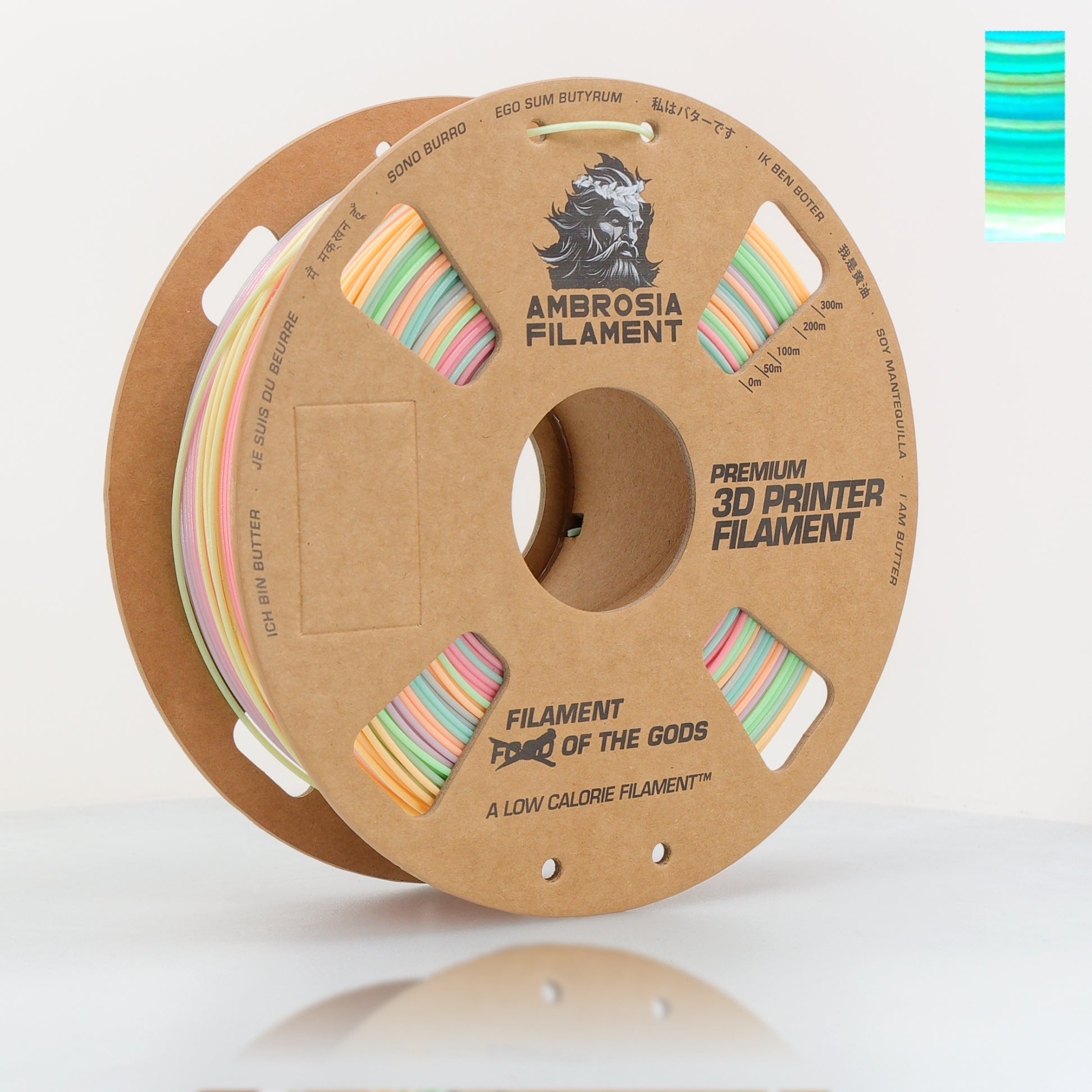 AMBROSIA PLA Filament of the Gods - 1KG Bambu AMS Friendly Cardboard Spools Premium 3D Printing Filament - West3D 3D Printing Supplies - AMBROSIA FILAMENT