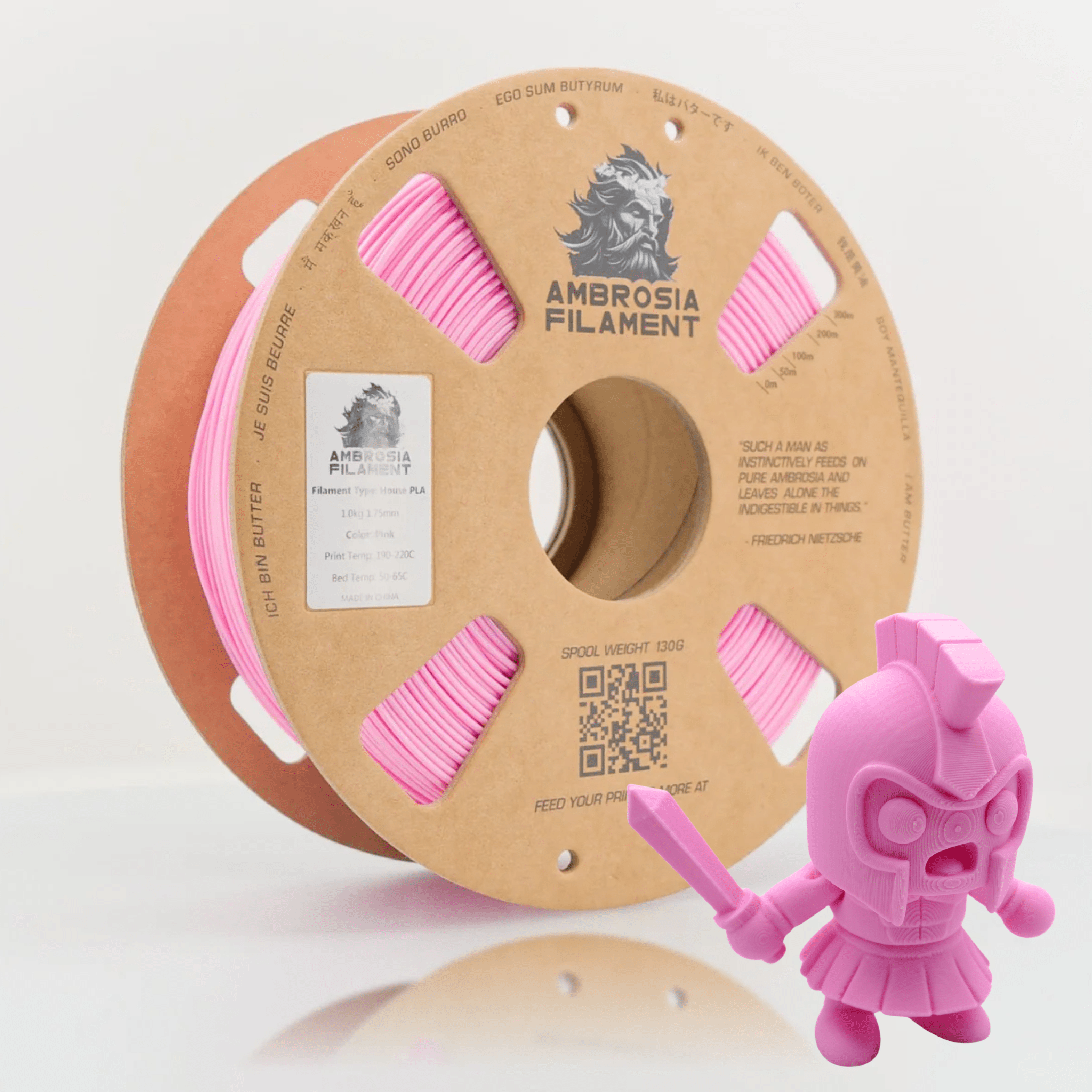 AMBROSIA PLA Filament of the Gods - 1KG Bambu AMS Friendly Cardboard Spools Premium 3D Printing Filament - West3D 3D Printing Supplies - AMBROSIA FILAMENT