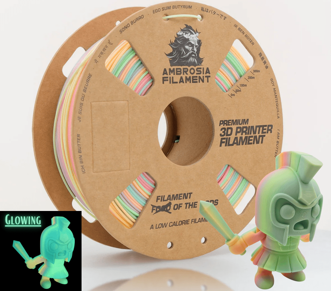 AMBROSIA PLA Filament of the Gods - 1KG Bambu AMS Friendly Cardboard Spools Premium 3D Printing Filament - West3D 3D Printing Supplies - AMBROSIA FILAMENT