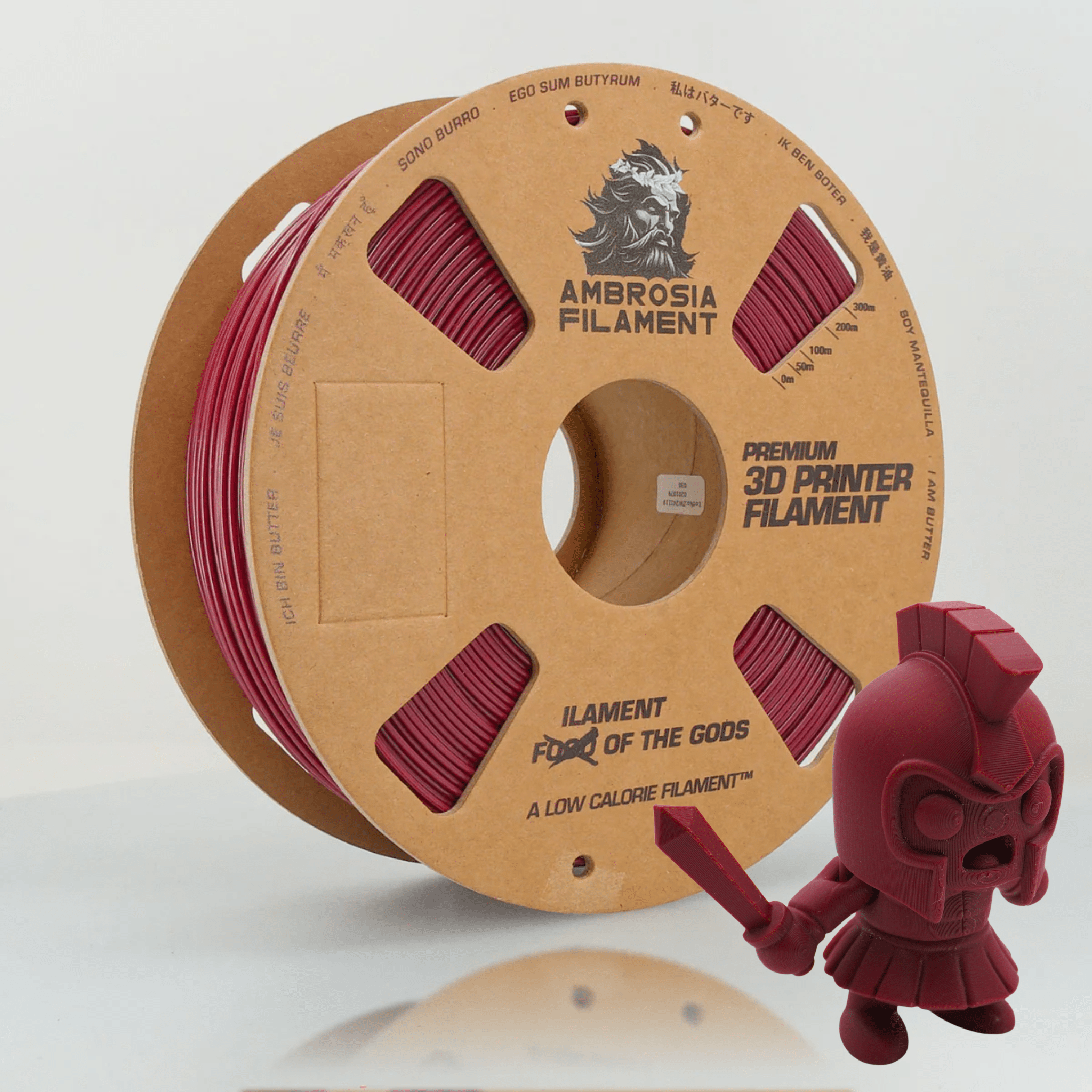 AMBROSIA PLA Filament of the Gods - 1KG Bambu AMS Friendly Cardboard Spools Premium 3D Printing Filament - West3D 3D Printing Supplies - AMBROSIA FILAMENT