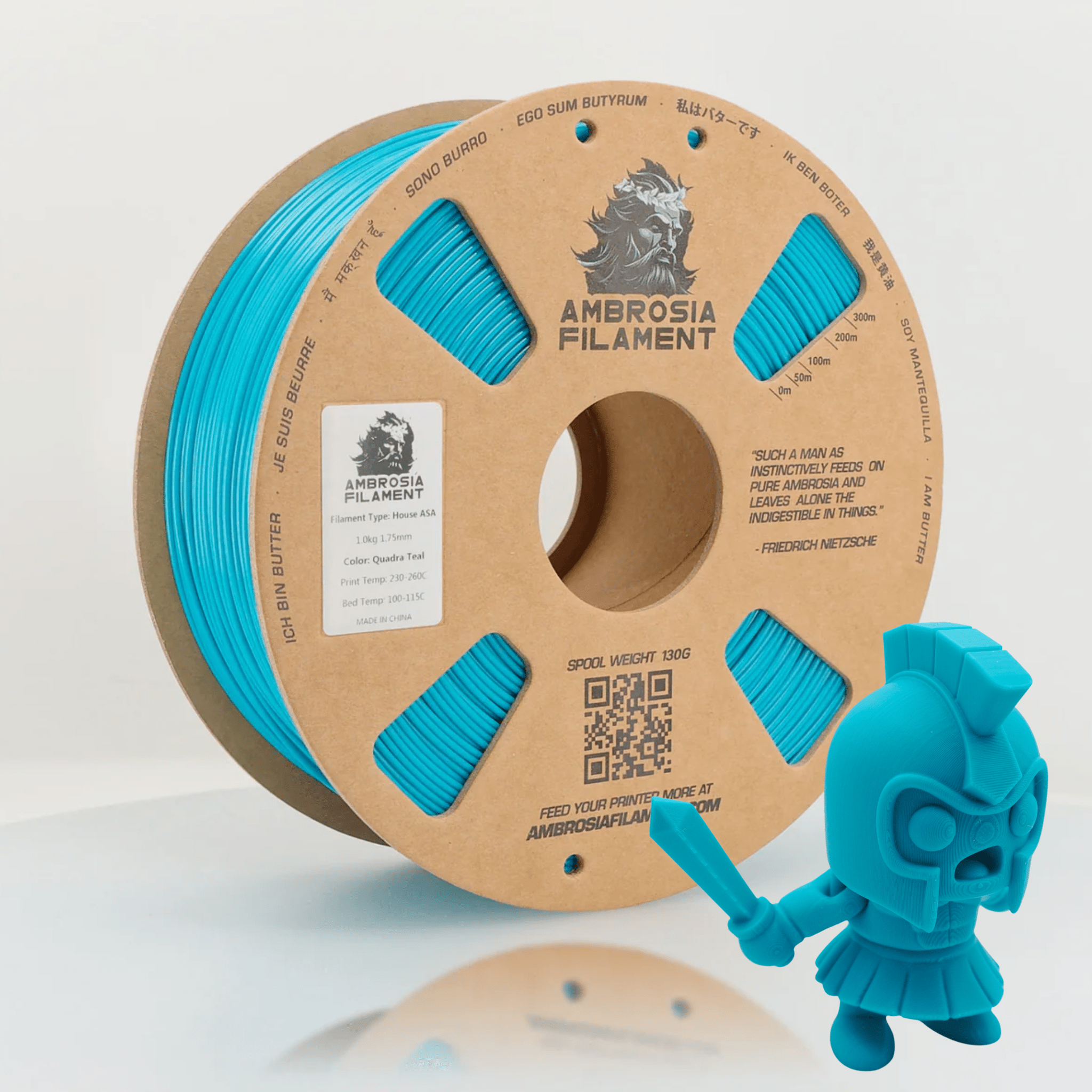 AMBROSIA PLA Filament of the Gods - 1KG Bambu AMS Friendly Cardboard Spools Premium 3D Printing Filament - West3D 3D Printing Supplies - AMBROSIA FILAMENT