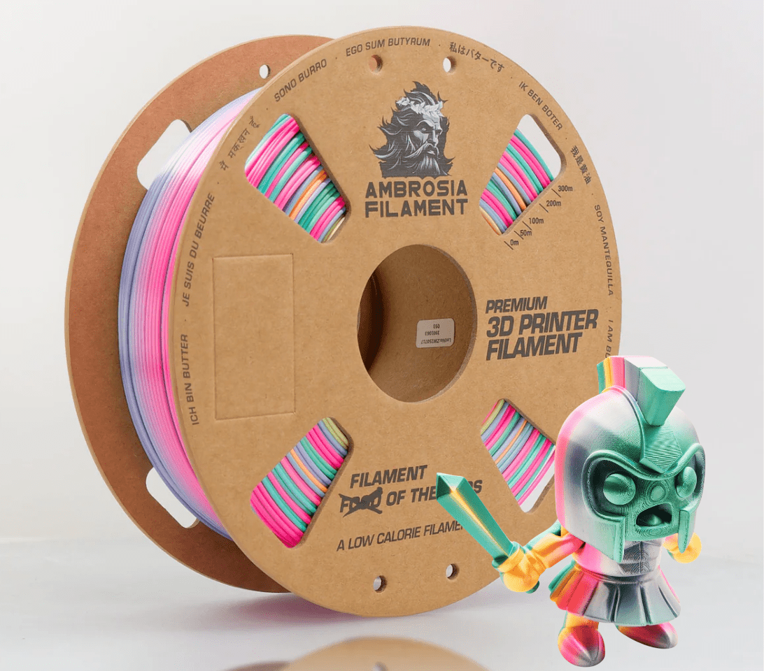 AMBROSIA SILK PLA Filament of the Gods - 1KG Bambu AMS Friendly Cardboard Spools Premium 3D Printing Filament - West3D 3D Printing Supplies - AMBROSIA FILAMENT