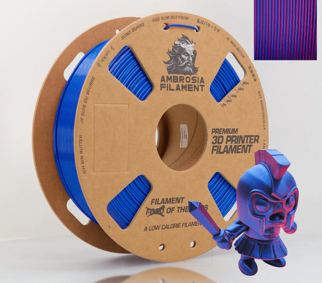 AMBROSIA SILK PLA Filament of the Gods - 1KG Bambu AMS Friendly Cardboard Spools Premium 3D Printing Filament - West3D 3D Printing Supplies - AMBROSIA FILAMENT