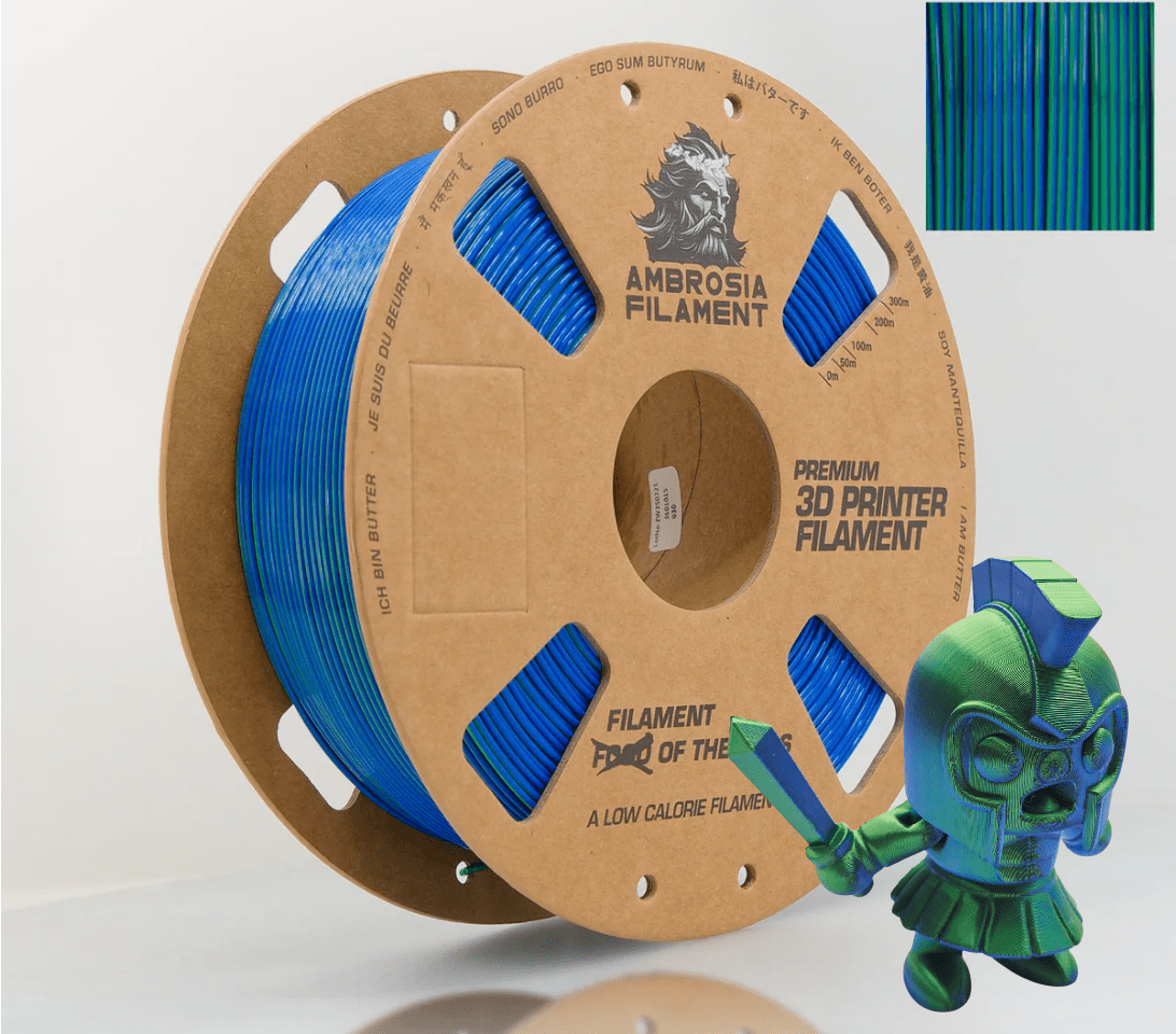 AMBROSIA SILK PLA Filament of the Gods - 1KG Bambu AMS Friendly Cardboard Spools Premium 3D Printing Filament - West3D 3D Printing Supplies - AMBROSIA FILAMENT