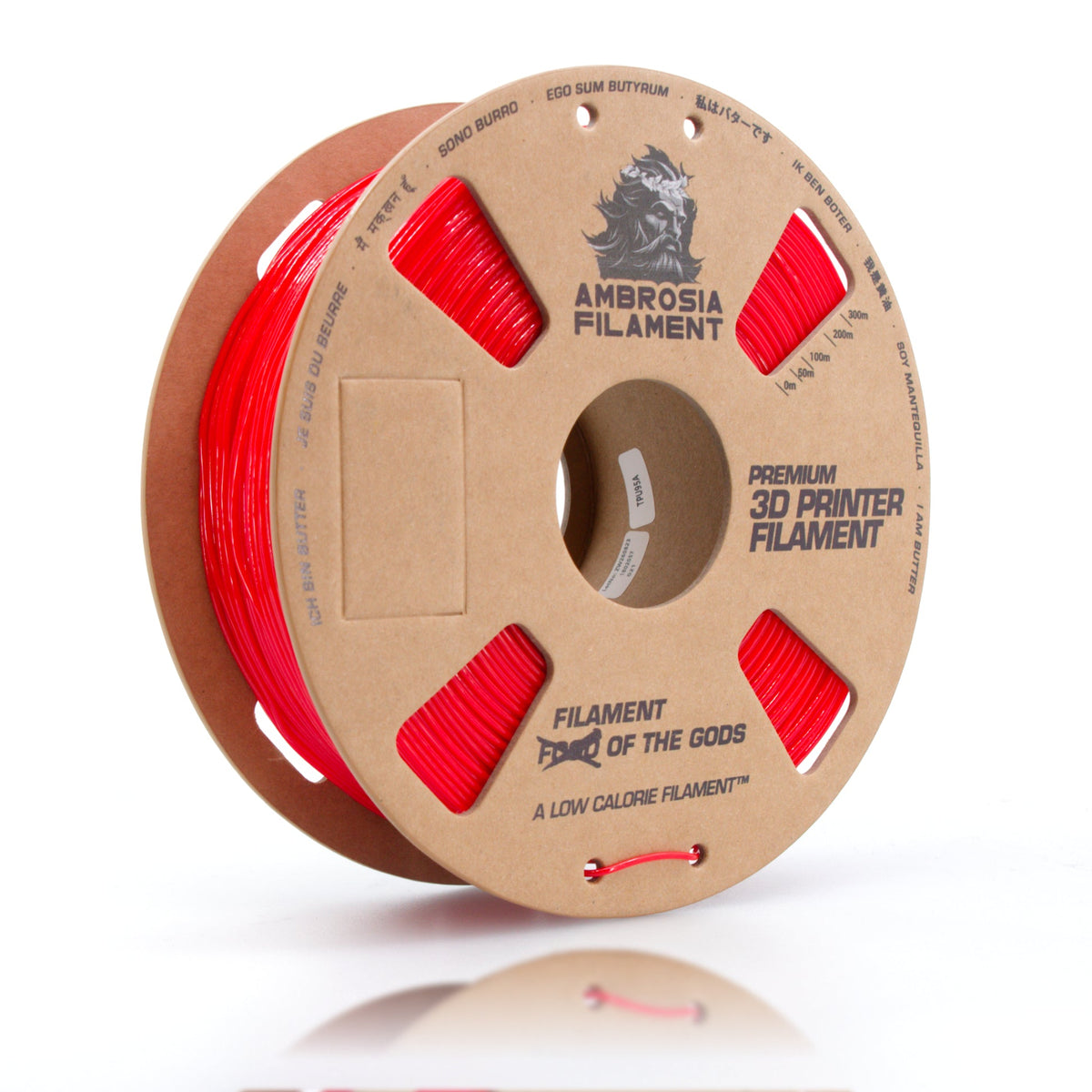 AMBROSIA TPU 95 Filament of the Gods - 1KG Cardboard Spools Premium 3D Printing Filament TPU95 - West3D 3D Printing Supplies - AMBROSIA FILAMENT