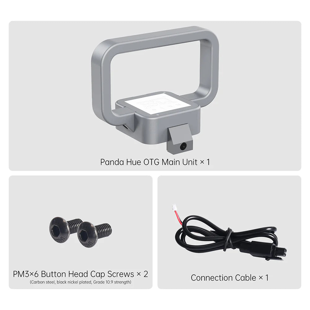 BIQU Panda Hue OTG - CNC Machined DIY Translucent Handle with LED for lifting and hiding wires on A1 Mini - West3D 3D Printing Supplies - BTT