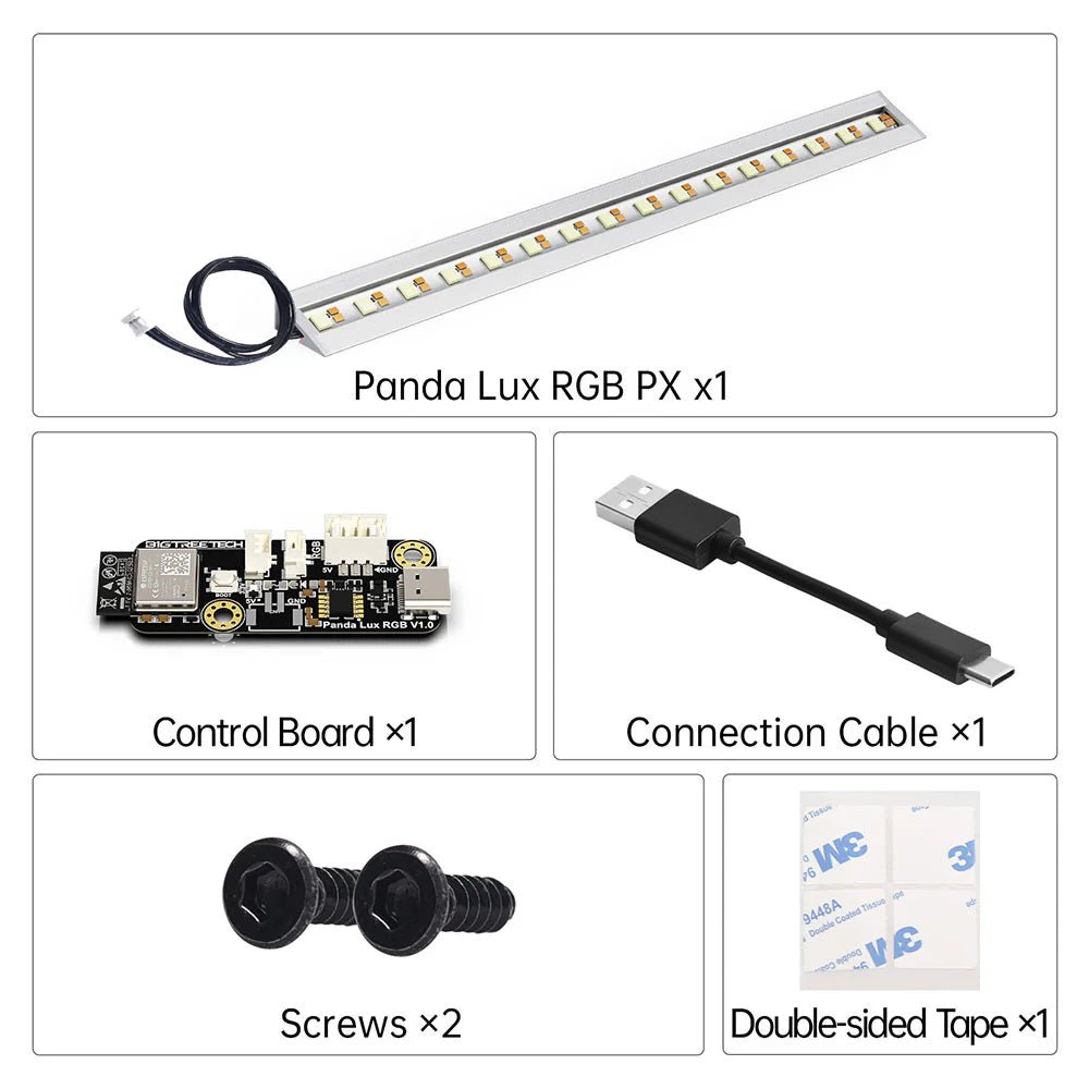 BIQU Panda Lux RGB Kit PX – ESP32 Smart Control, Magnetic Mount, High - Brightness RGBW, Printer Status Sync - West3D 3D Printing Supplies - BTT