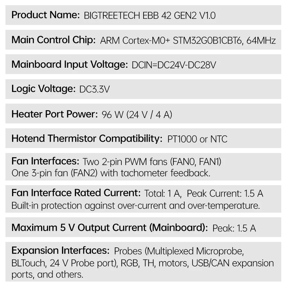 BTT EBB36 / EBB42 GEN 2 USB and CAN bus Klipper Expansion PCB High Temp - West3D 3D Printing Supplies - BTT