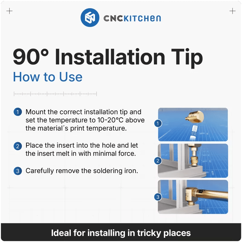 CNC Kitchen - 90º Installation TIP SET - M2, M2.5, M3 - West3D 3D Printing Supplies - CNC Kitchen