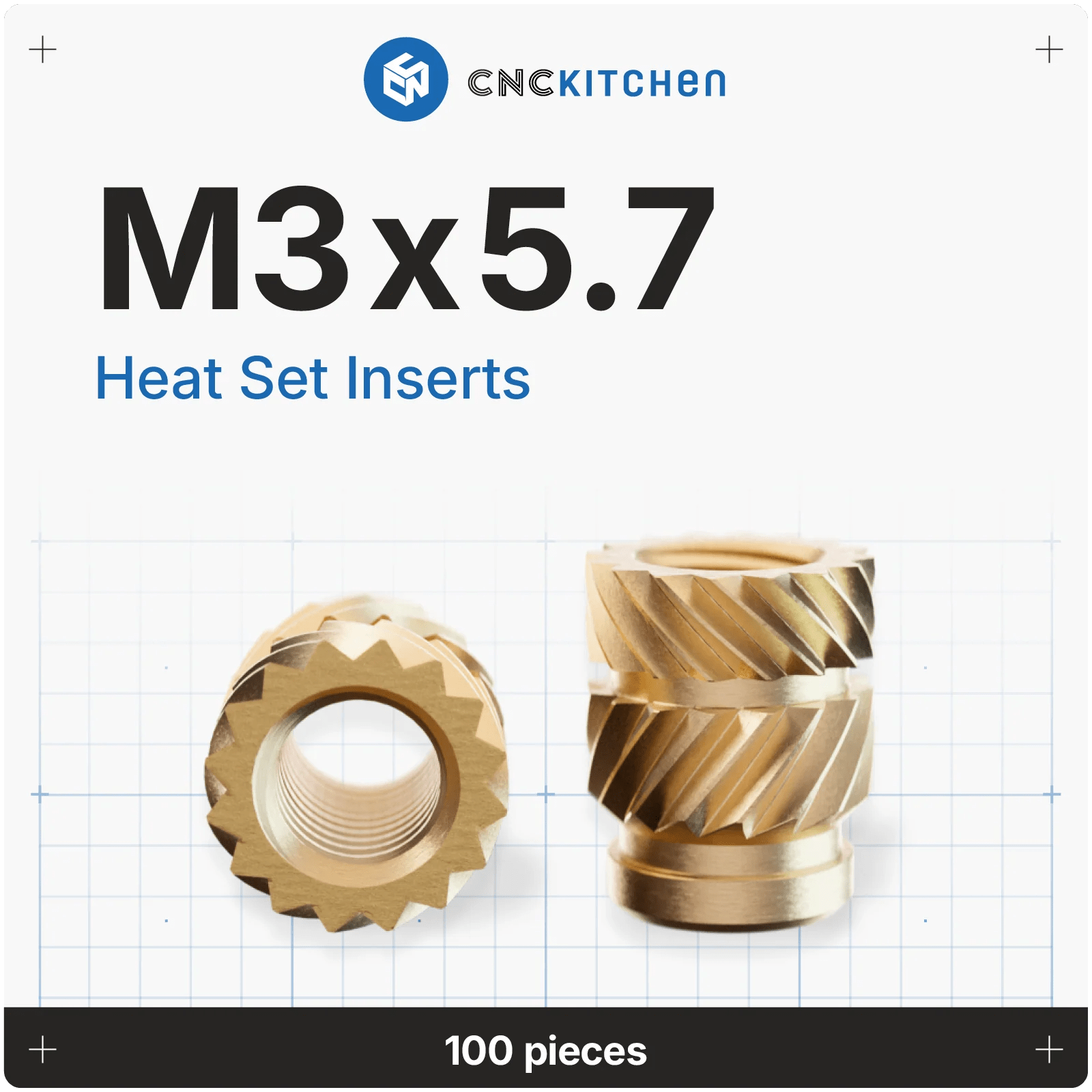 CNC Kitchen Heat Set Inserts (Various Sizes) - West3D 3D Printing Supplies - CNC Kitchen