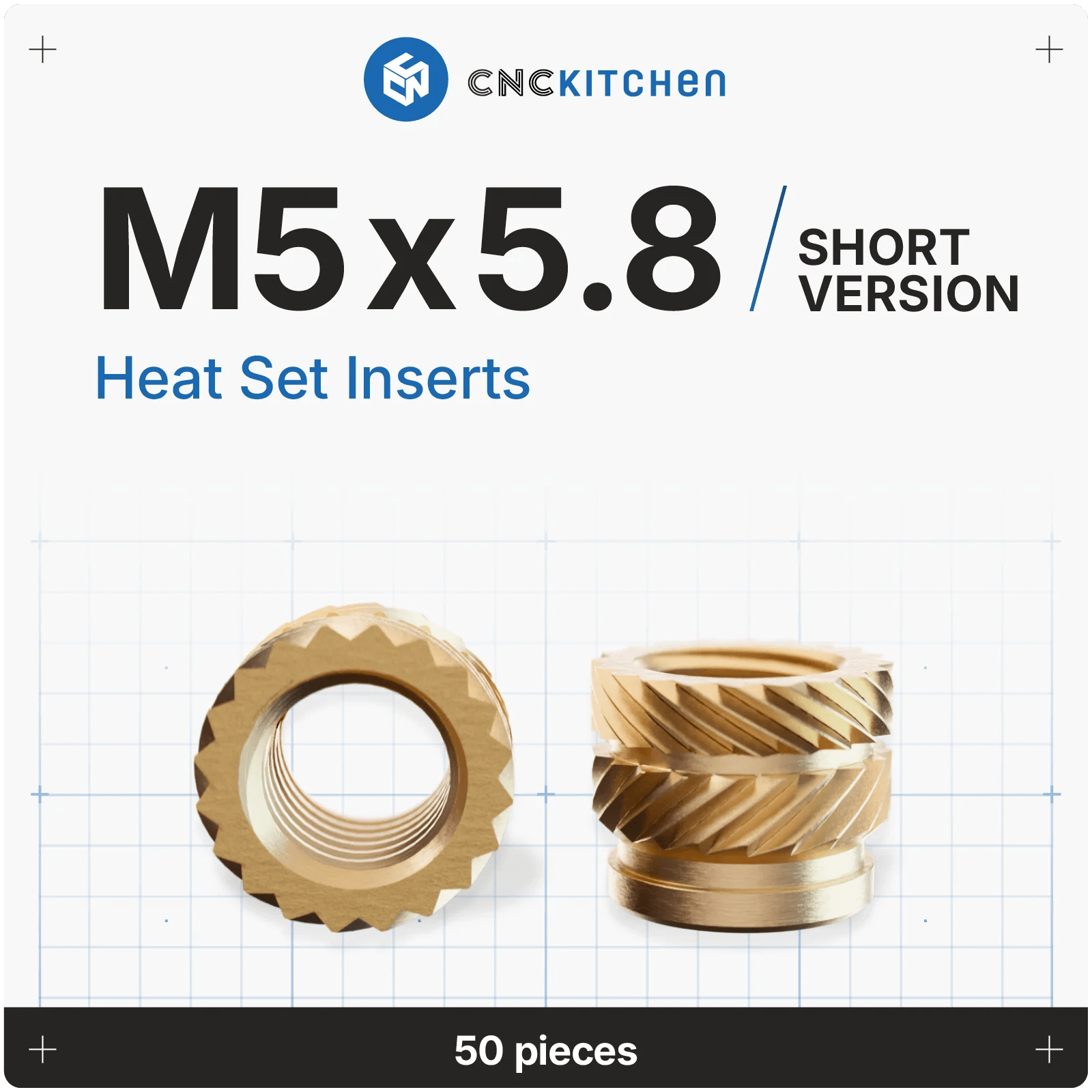 CNC Kitchen Heat Set Inserts (Various Sizes) - West3D 3D Printing Supplies - CNC Kitchen