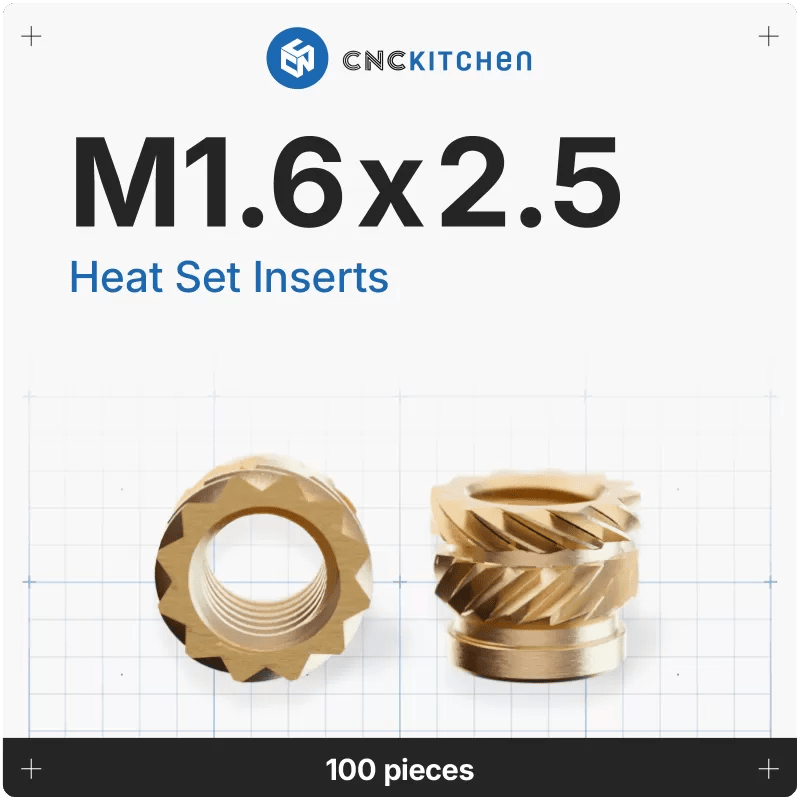 CNC Kitchen Heat Set Inserts (Various Sizes) - West3D 3D Printing Supplies - CNC Kitchen