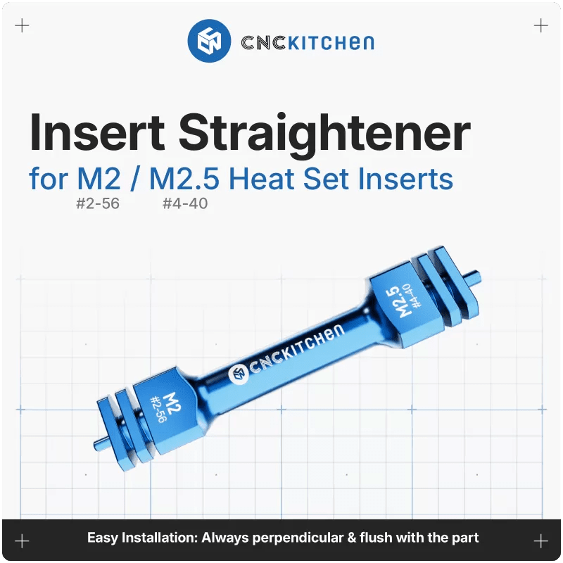 CNCKitchen Insert Straightener Tool - M2 to M10 - West3D 3D Printing Supplies - CNC Kitchen