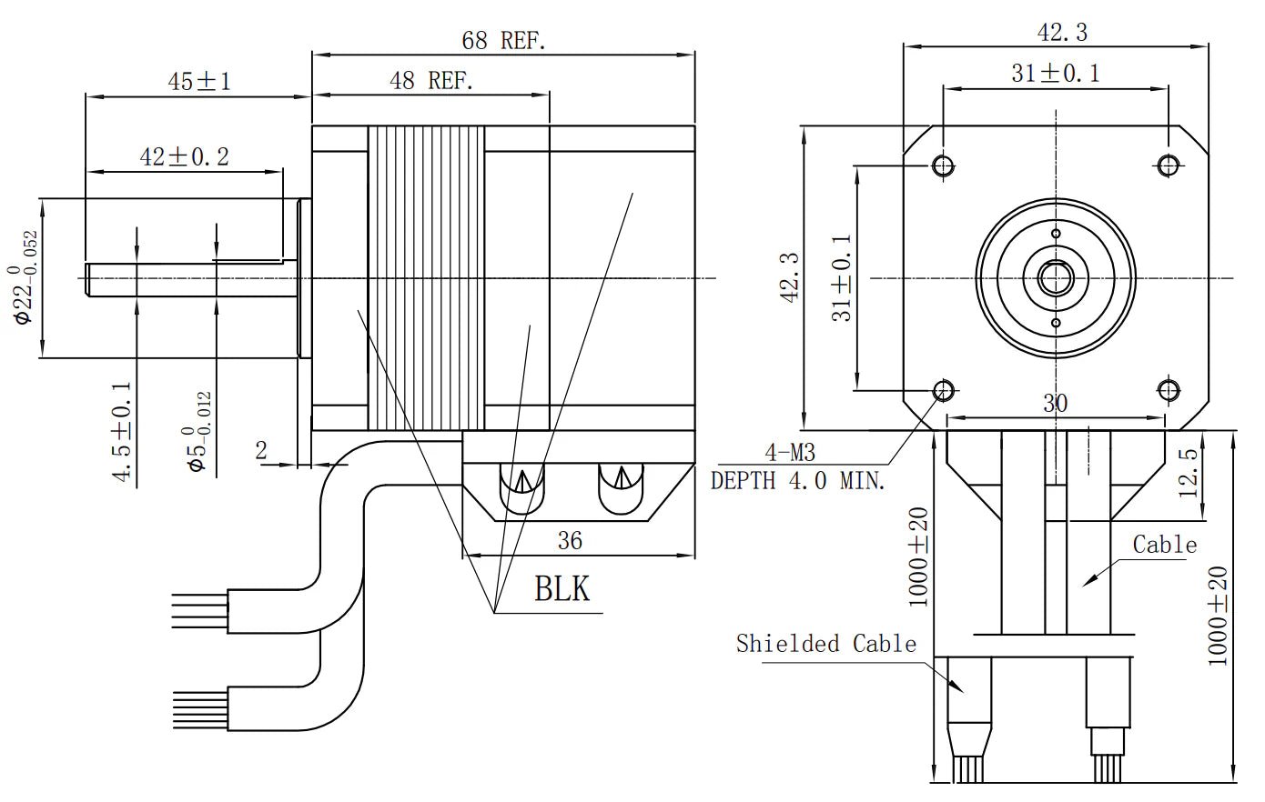 Nema 17 Encoder Stepper for Ouroboros Klipper Servo Controller - 1000 PPR - 2.5A - 45mm Shaft - West3D 3D Printing Supplies - IsiksTech