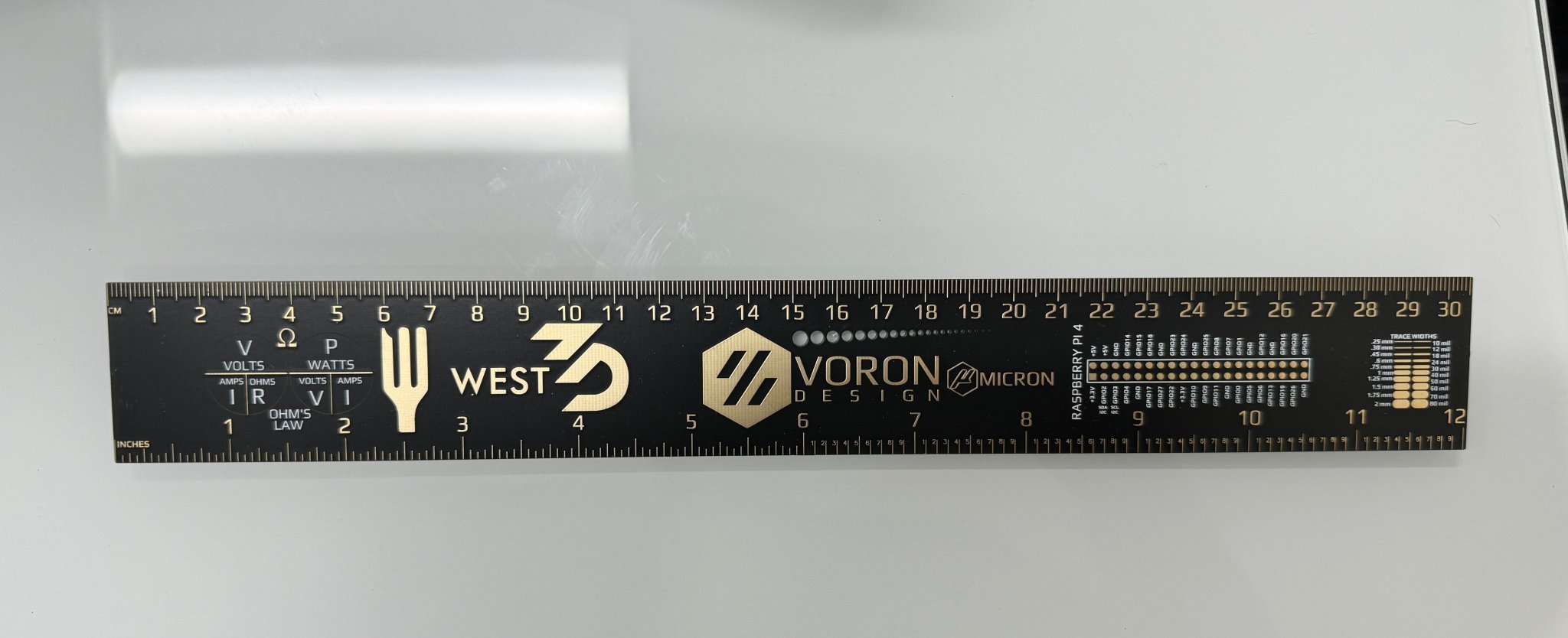 Never Grow Up Ruler 2- Voron Design / Micron / Salad Fork / West3D PCB