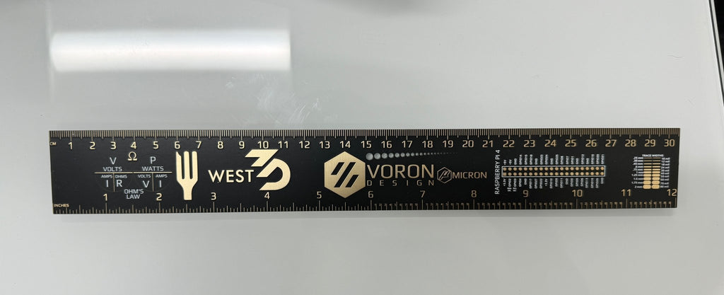 Never Grow Up Ruler 2- Voron Design / Micron / Salad Fork / West3D PCB