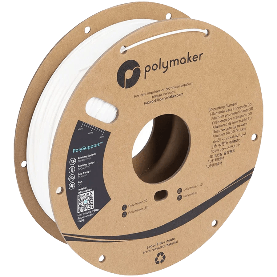 Polymaker PolySupport 3D Printer Filament for Support Material for PLA 750g 1.75mm - West3D 3D Printing Supplies - Polymaker