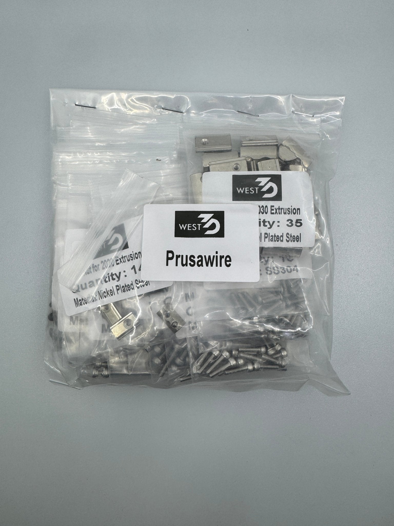 Prusawire Stainless Steel Fastener Kit (BDF) - West3D 3D Printing Supplies - WEST3D