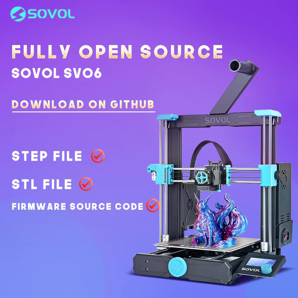 SOVOL SV06 - Entry-Level Quality 3D Printer - All-metal hot end auto bed leveling (ABL) Direct Drive - West3D 3D Printing Supplies - SOVOL