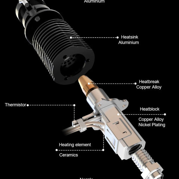 TriangleLab Rapido ACE Hotend (Hot End) HF / UHF with 104NT or PT1000