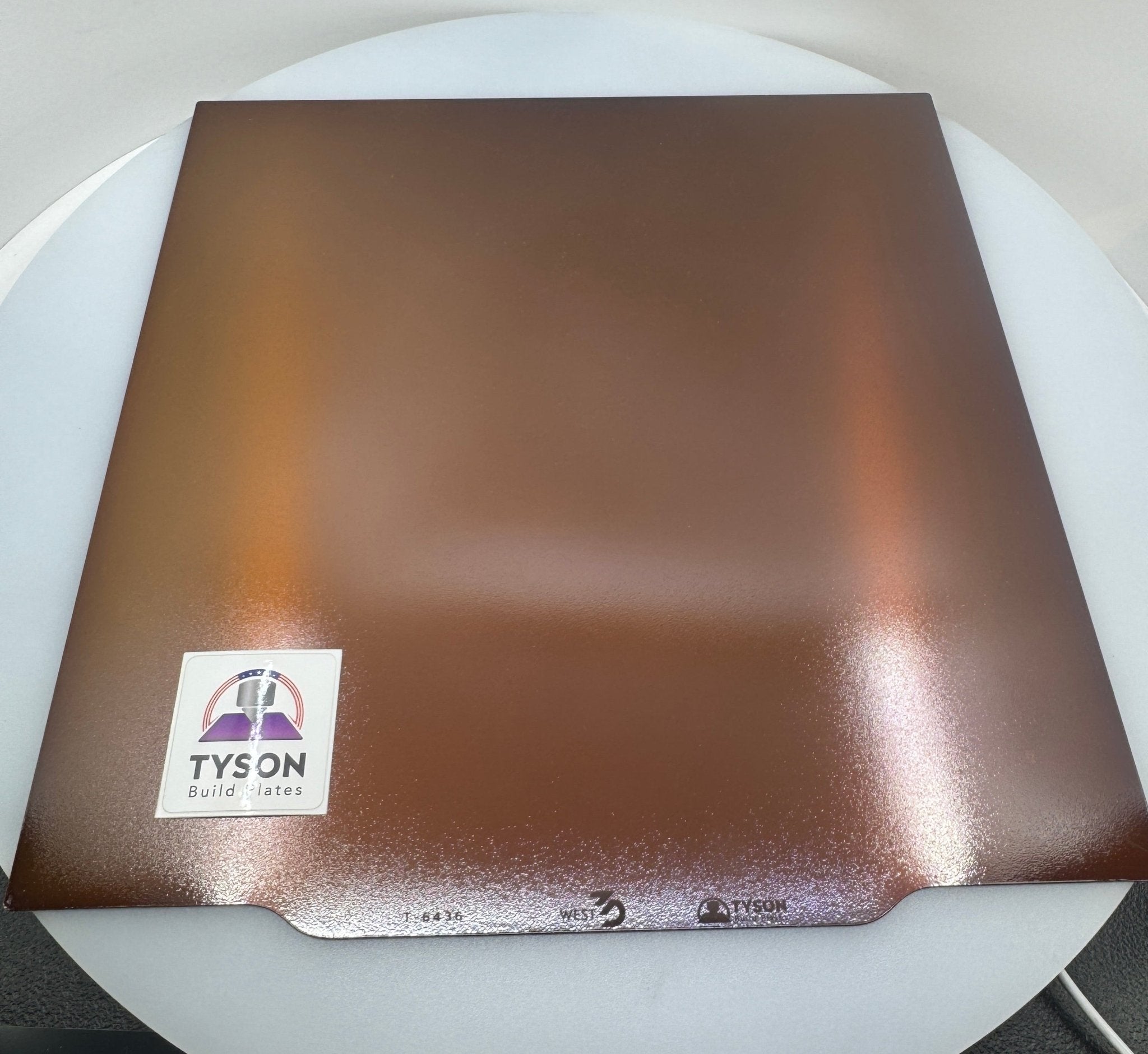 Tyson Build Plate T - 6436 Super Alloy Ultimate Version - Heavy Duty Steel with excellent adhesion for all filaments - West3D 3D Printing Supplies - Tyson