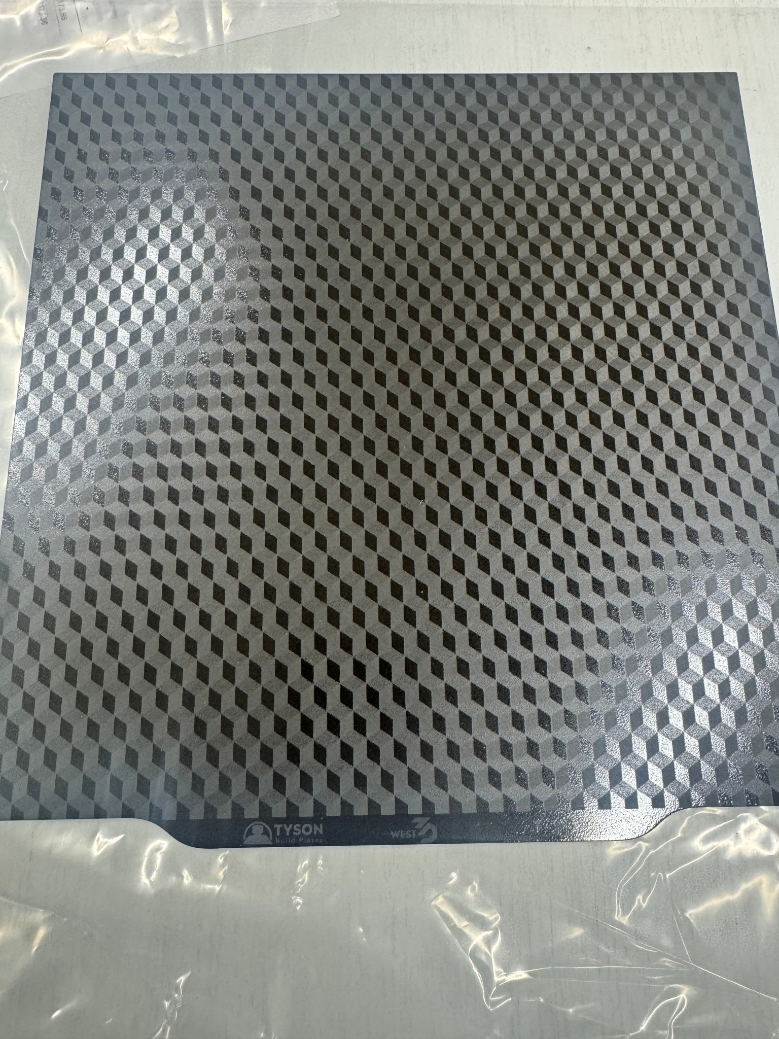 Tyson Build Plate T - 95 Dual Sided Texture with One Side Tessellation Pattern Heavy Duty Steel Build Surface with excellent adhesion for all filaments - West3D 3D Printing Supplies - Tyson