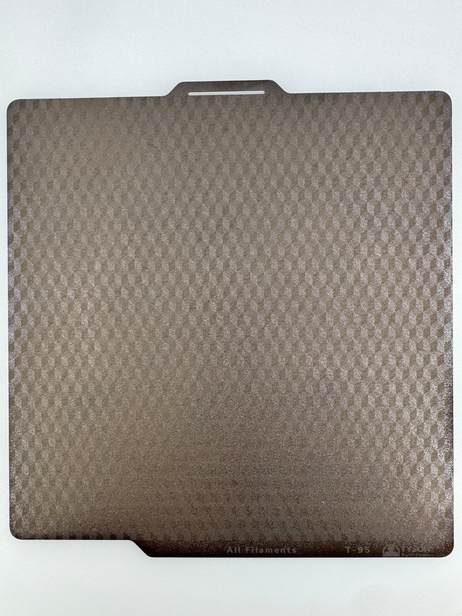 Tyson Build Plate T - 95 Dual Sided Texture with One Side Tessellation Pattern Heavy Duty Steel Build Surface with excellent adhesion for all filaments - West3D 3D Printing Supplies - Tyson