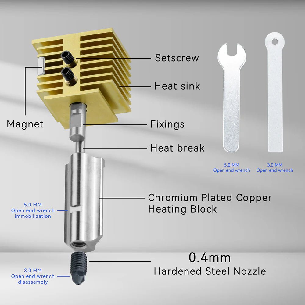 Kit Hotend Completo Con Ugelli 0.2-0.8mm Per Bambu Lab A1 Mini - Ricambio Stampa 3D - Foto 5
